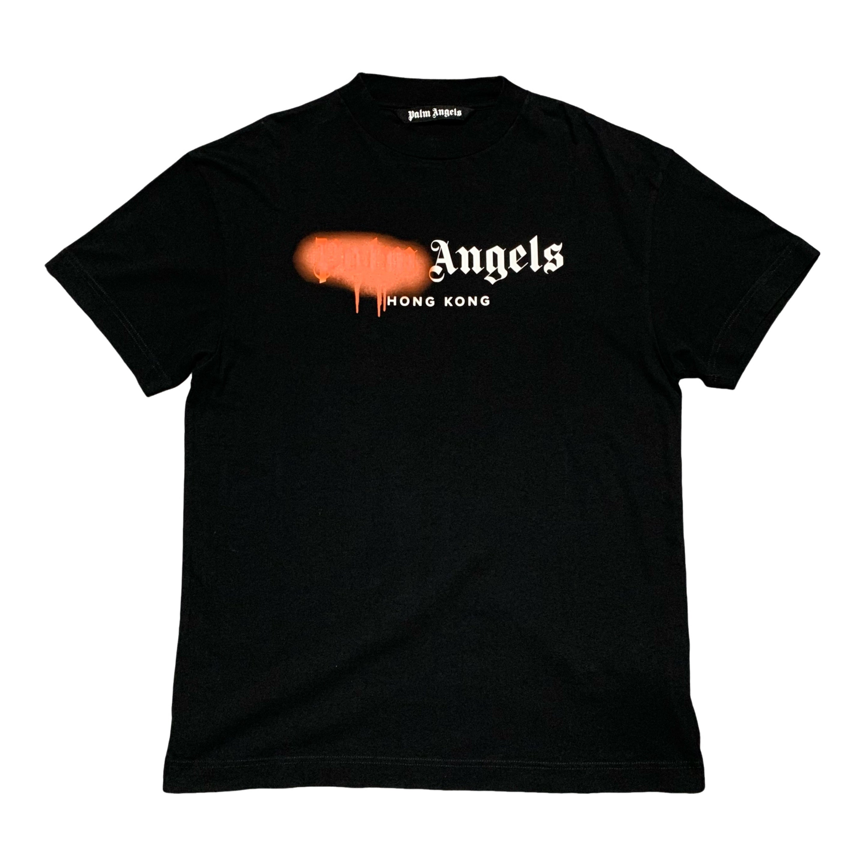 Palm Angels Large Hong Kong Sprayed Black Tee