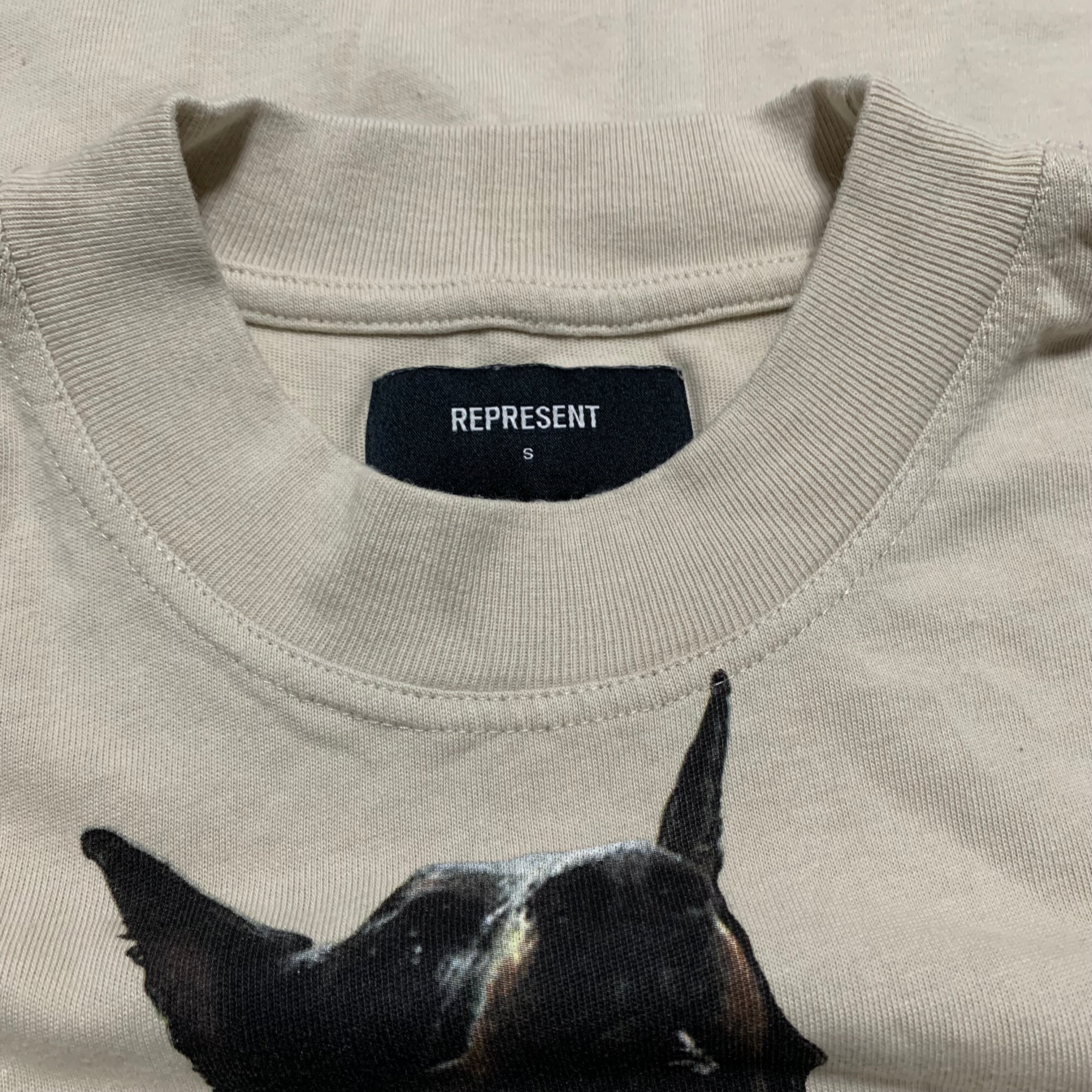 Represent Small Thoroughbred Dog Vintage White Tee