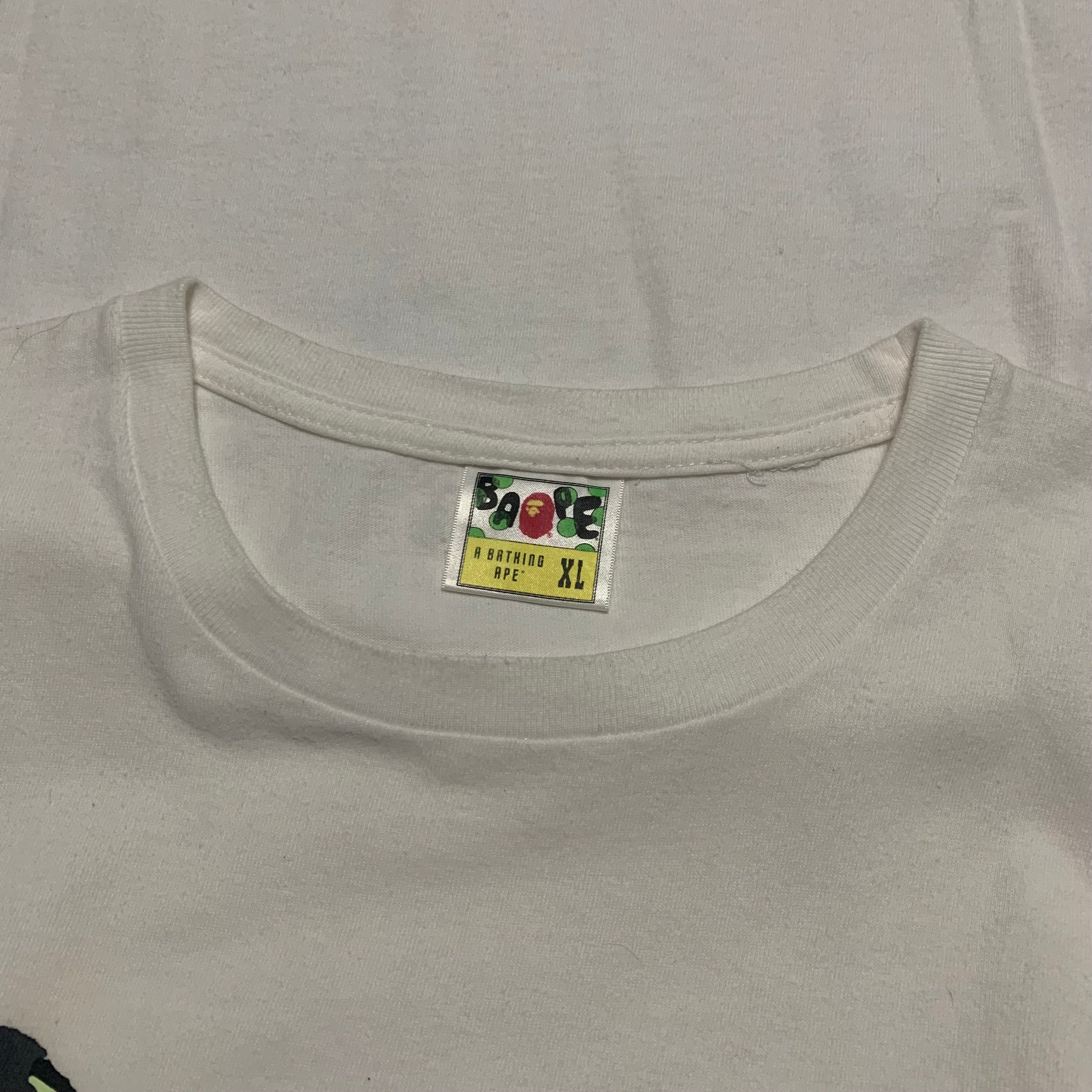 Bape XL White Tee A Bathing Ape 'Ape Shall Never Kill'