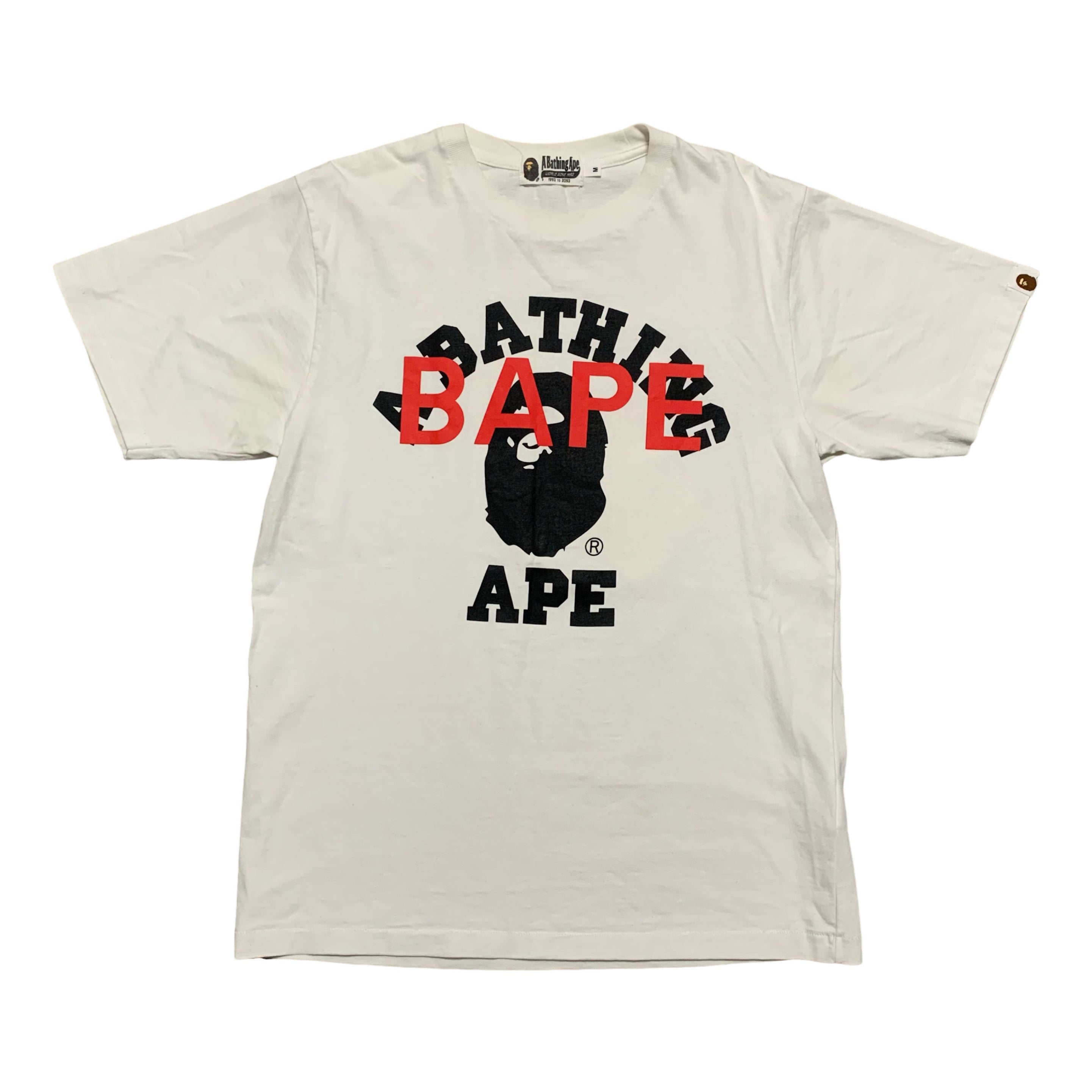 Bape Medium College Multi Print White Tee 2021