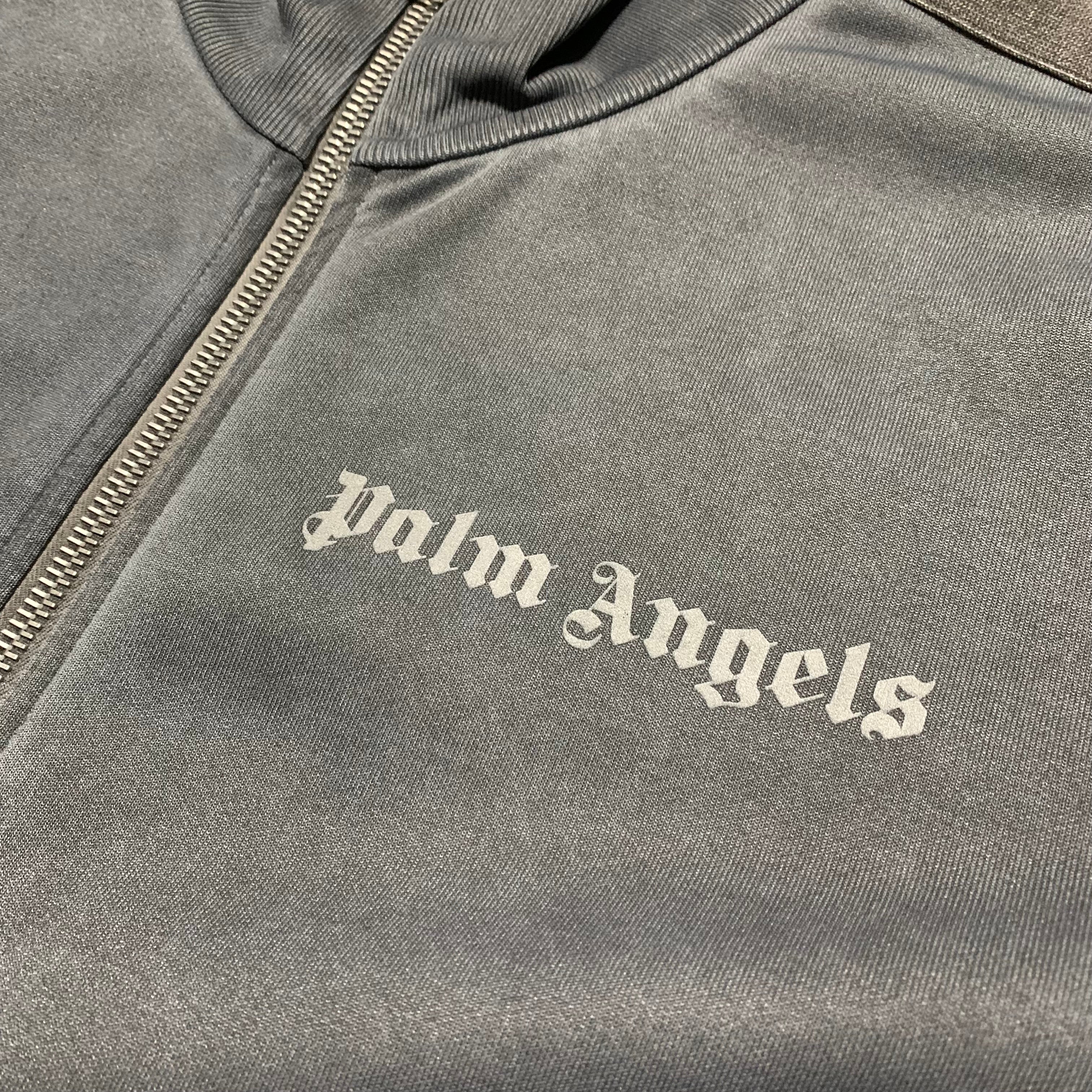 Palm Angels Small Garment Dyed Track Jacket Dark Grey