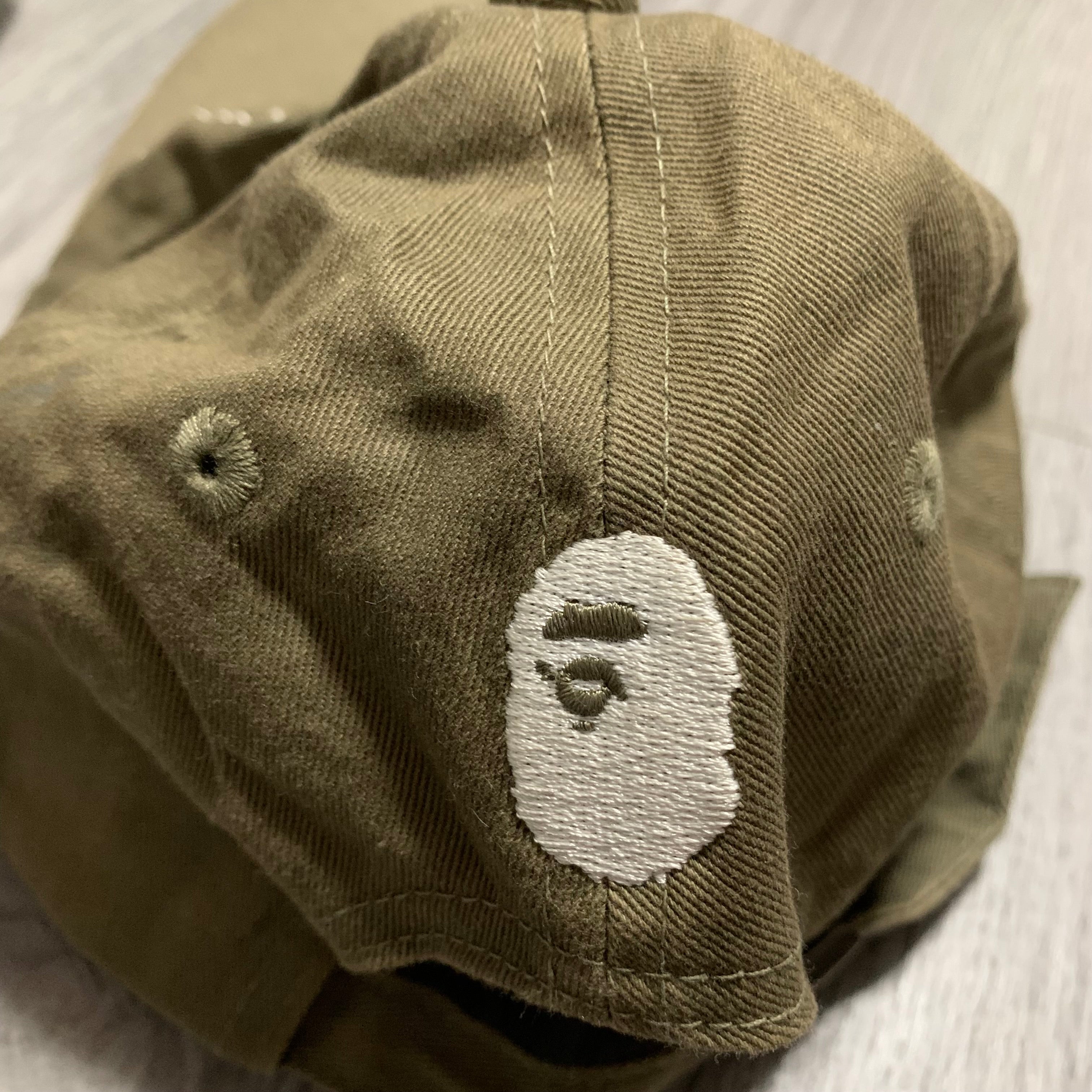 Bape Cap Khaki Green 6 Panel A Bathing Ape Baseball Hat