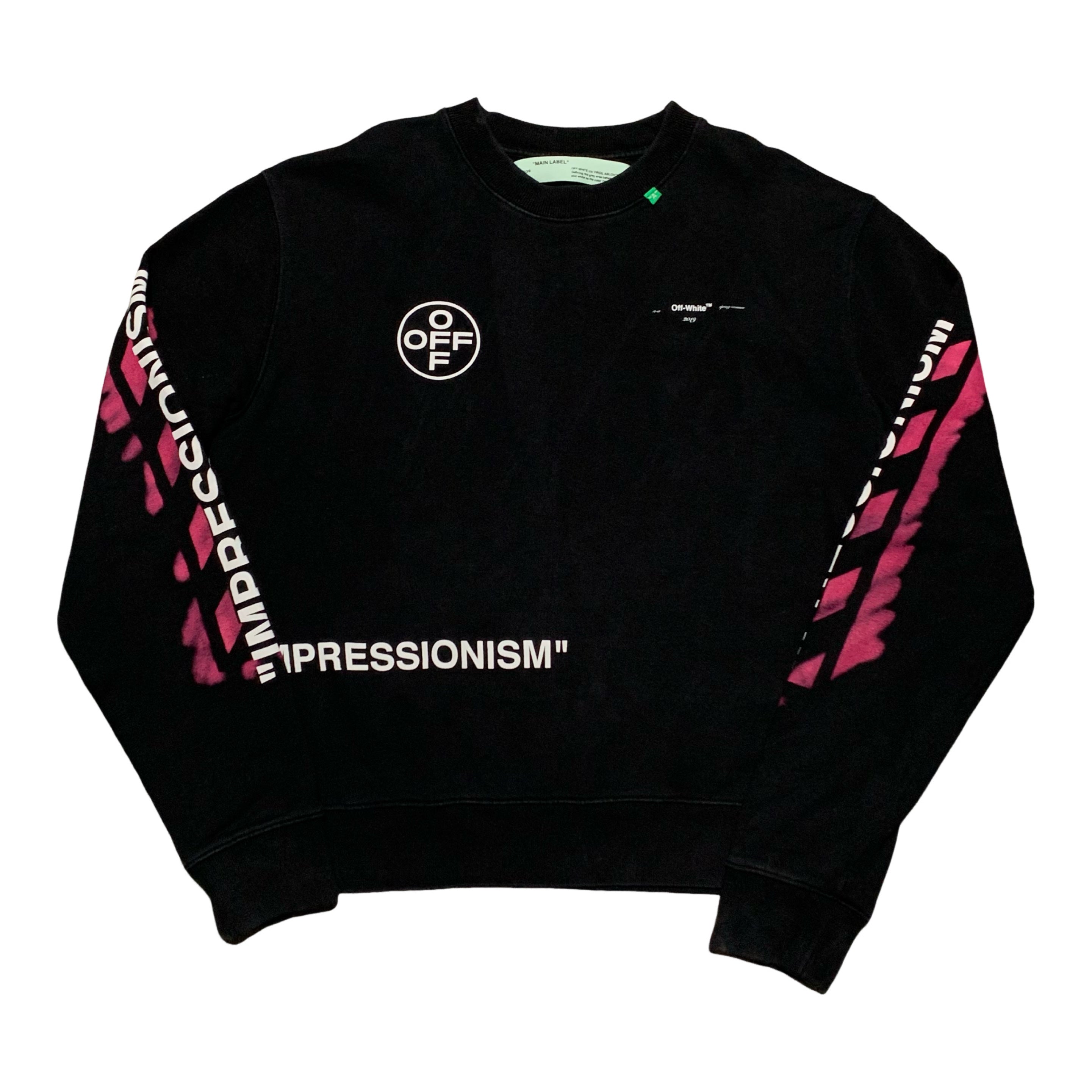 Off White Large Impressionism Arrows Black Sweatshirt Crewneck Virgil Abloh