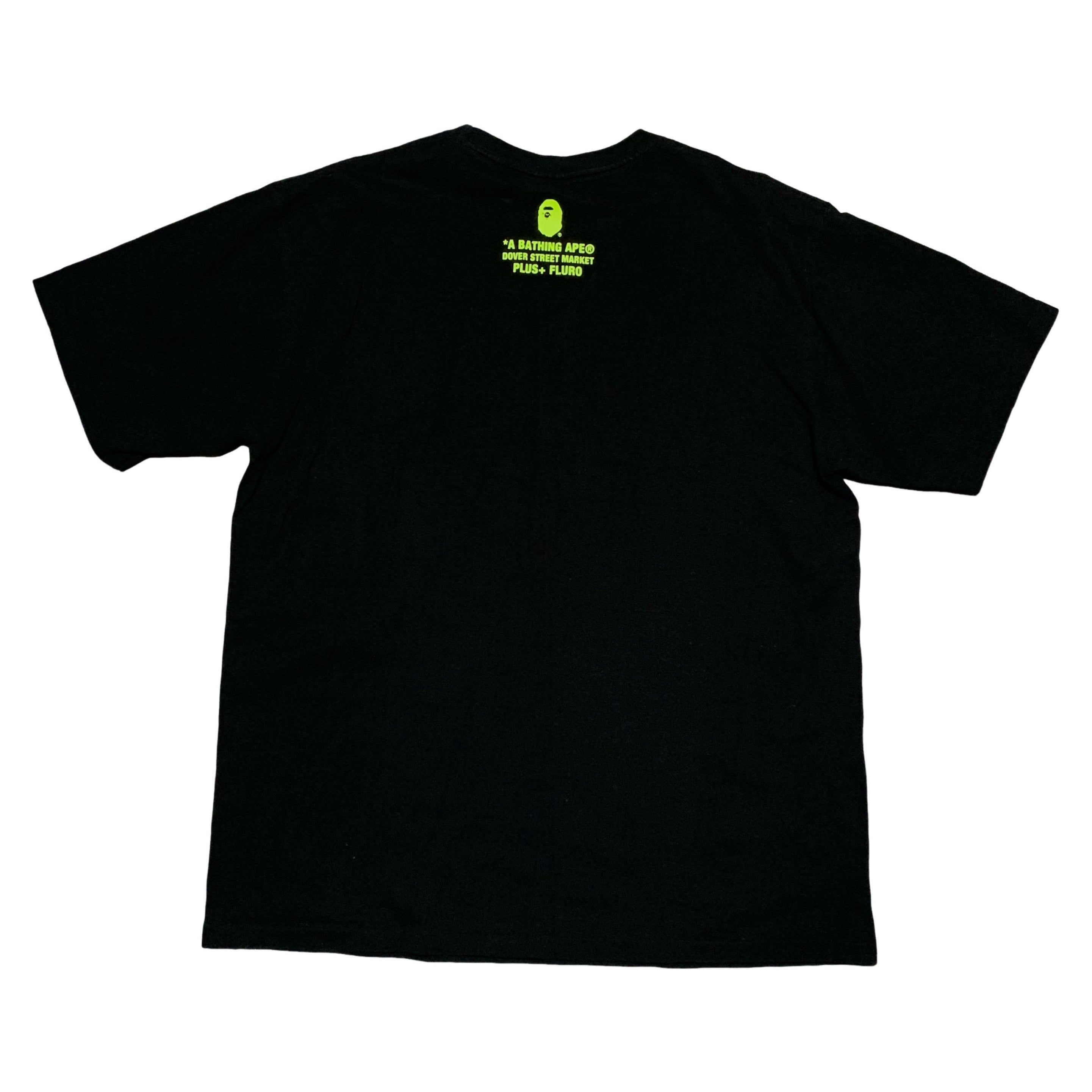 Bape XL Dover Street Market Plus Fluro Graphic Black Tee A Bathing Ape
