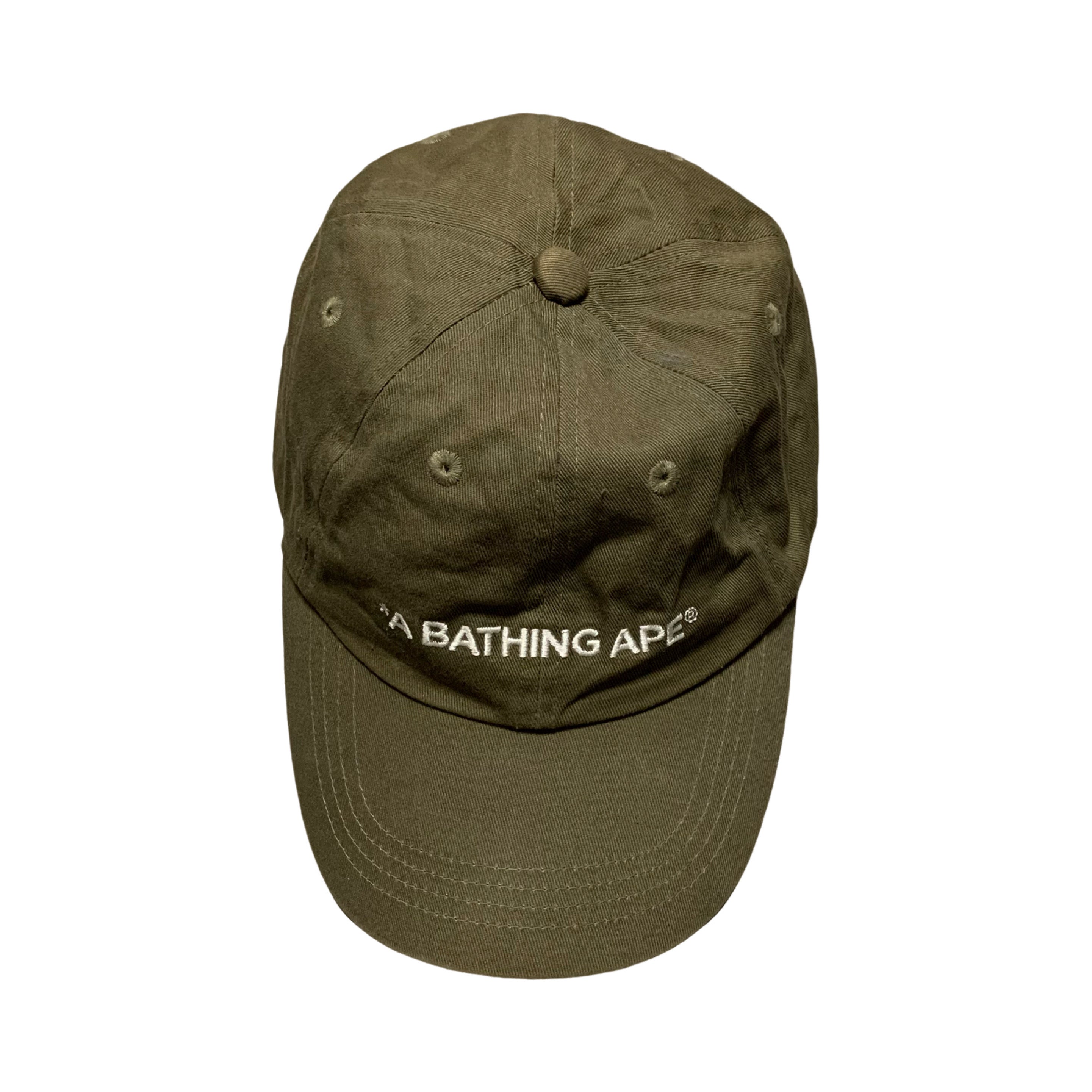 Bape Cap Khaki Green 6 Panel A Bathing Ape Baseball Hat