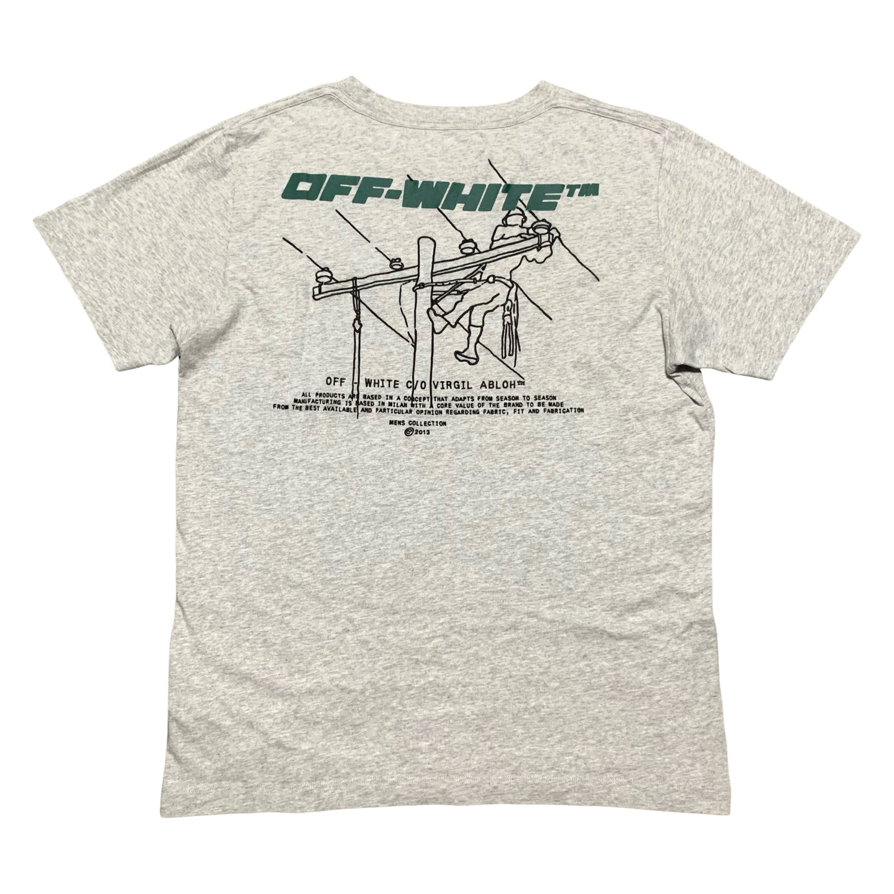 Off White Large Trellis Worker Grey Tee Virgil Abloh