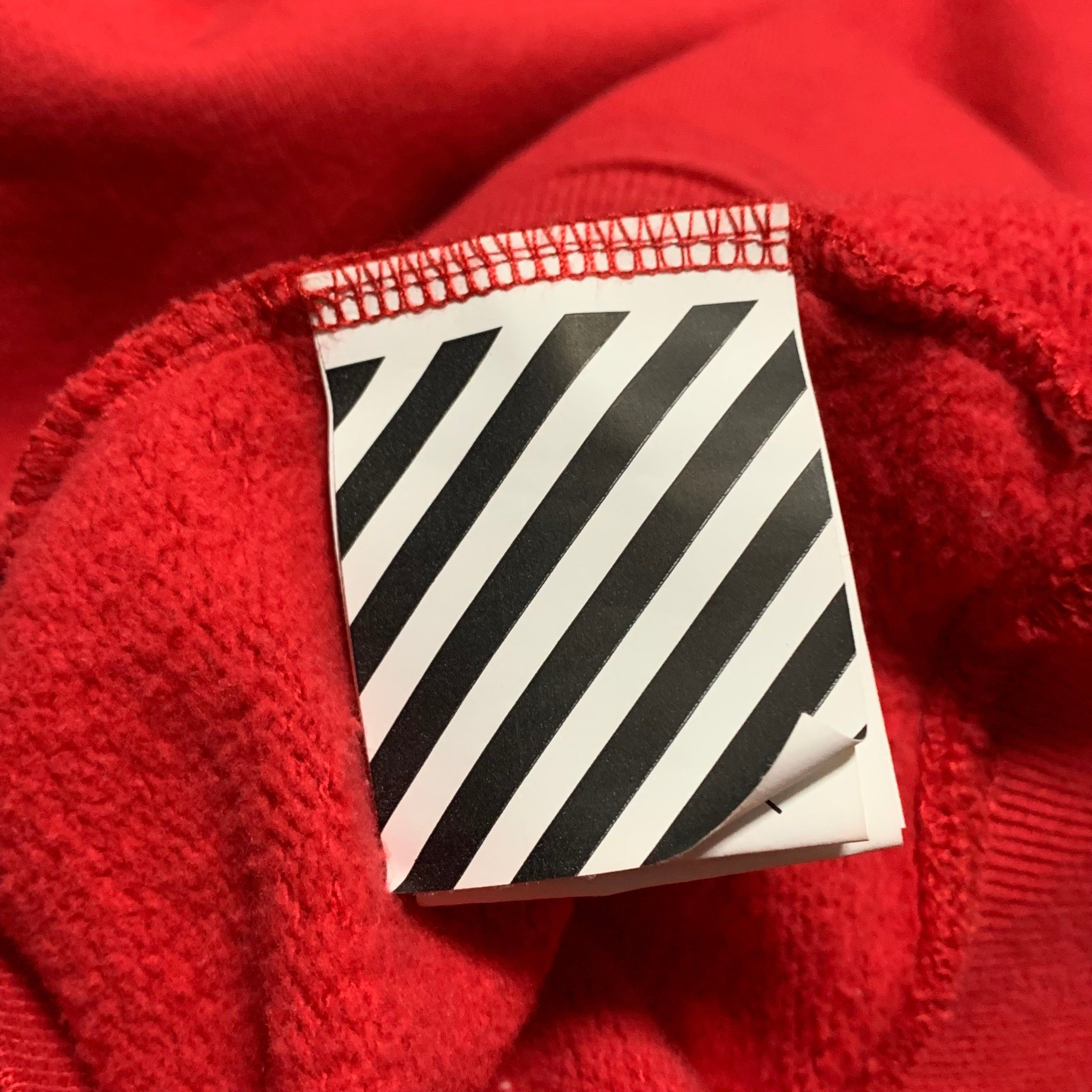 Off White Small Caravaggio Arrows Red Hoodie Virgil Abloh