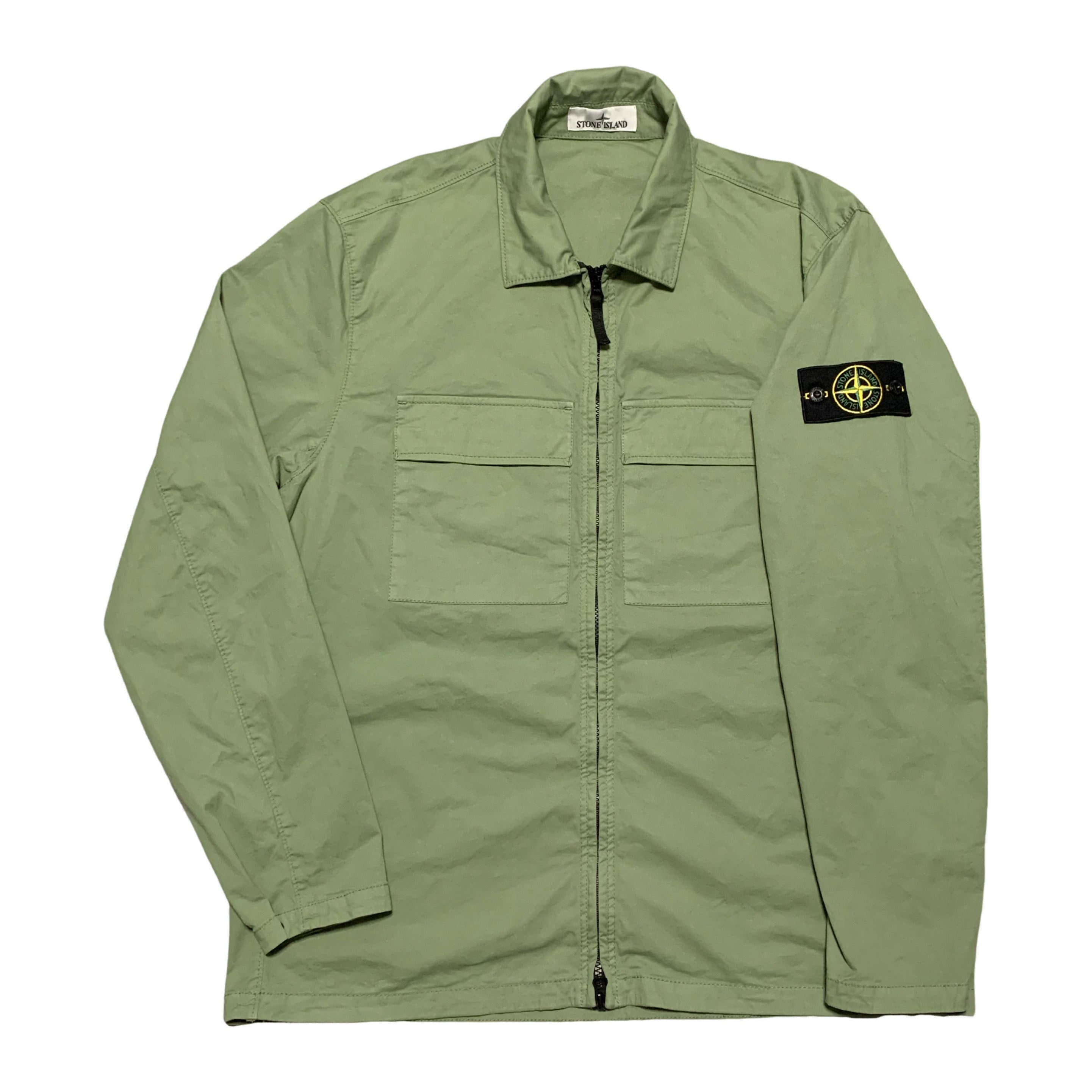 Stone Island XL Green Supima Twill Stetch-TC Zip OverShirt Jacket (ART: 78151020) 2023