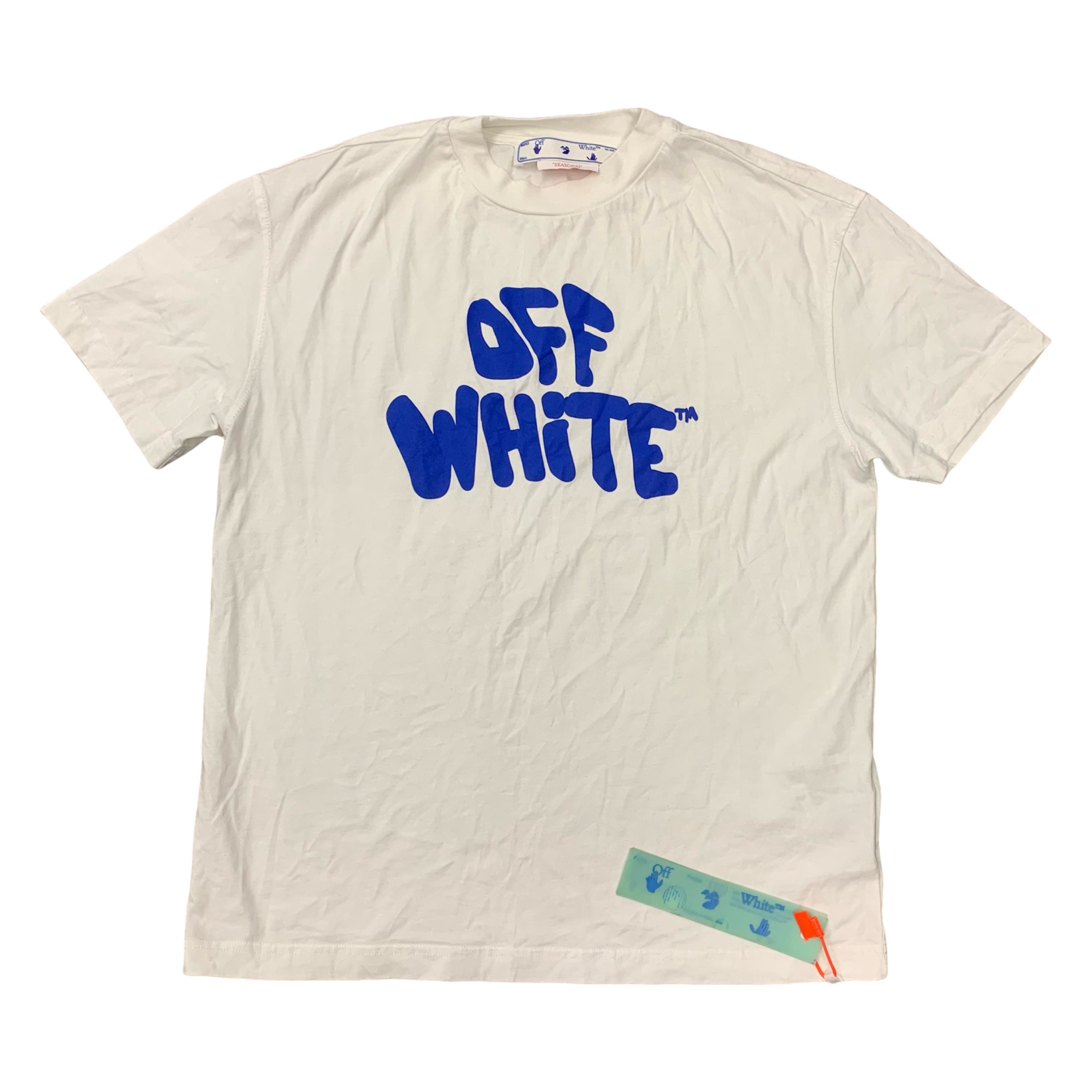 Off White Small Tee 70s Type Casual White T-Shirt Virgil Abloh