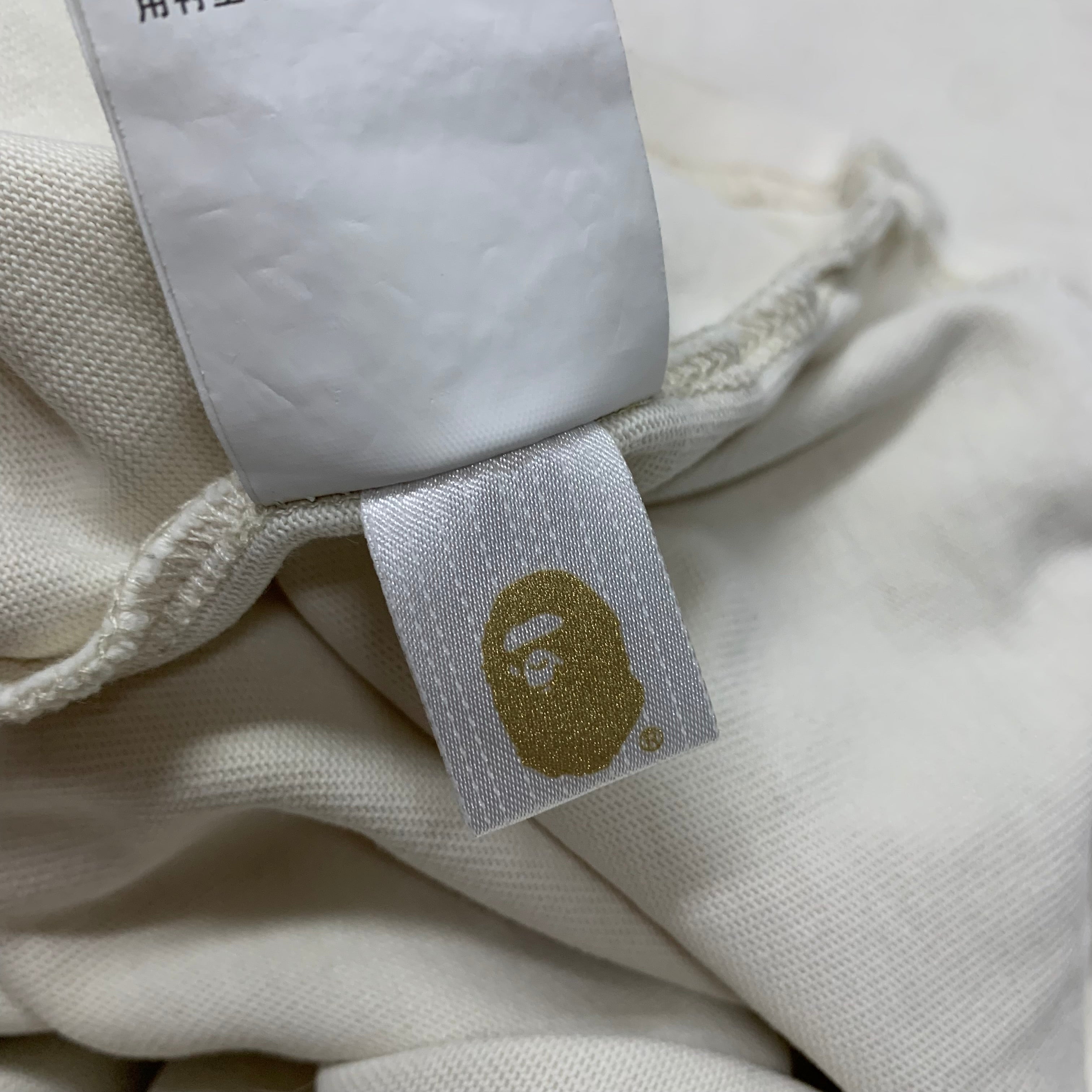 Bape Medium Tee Mad Ape Graphic Acid Wash Ivory White T-Shirt A Bathing Ape