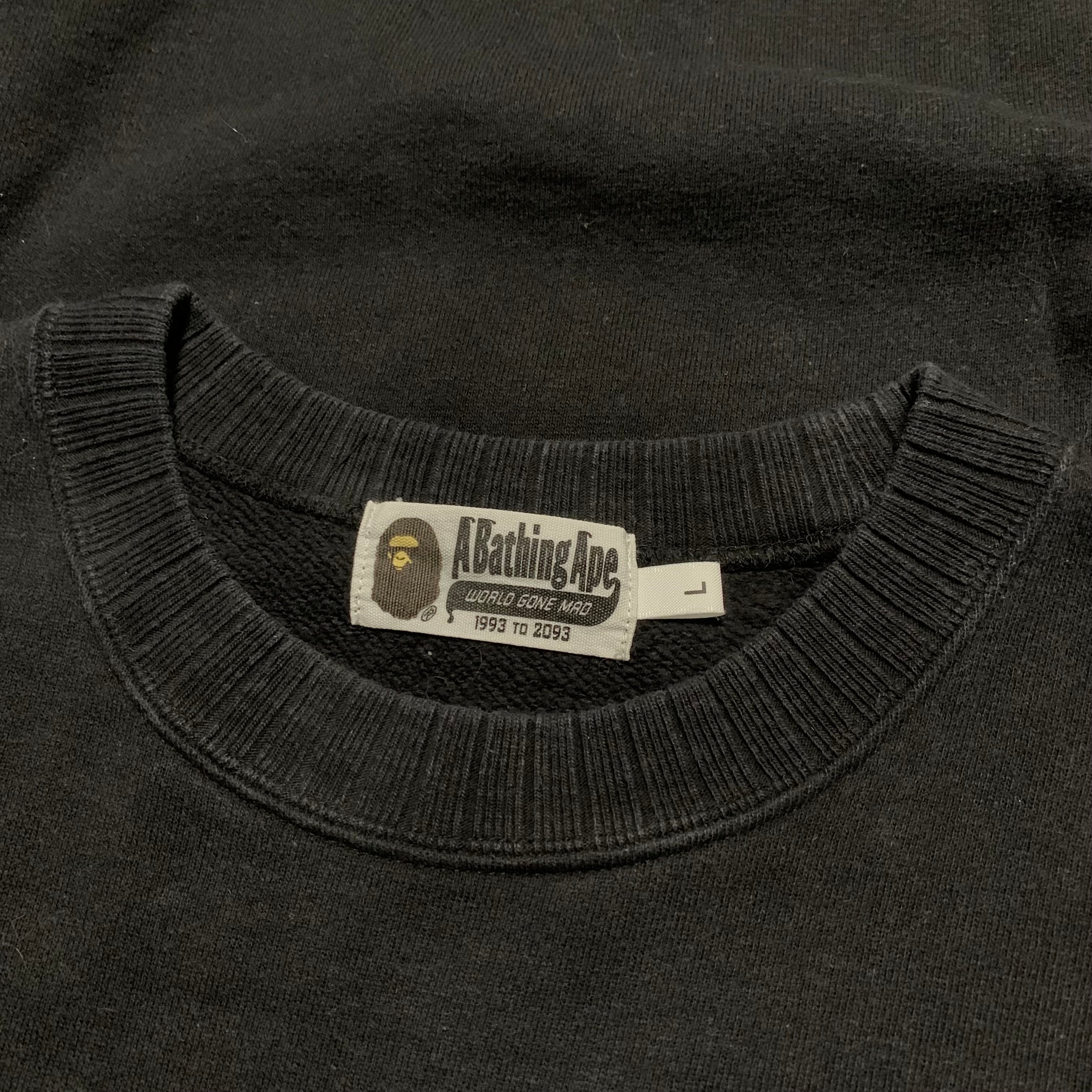 Bape Large College Black Crewneck Sweatshirt A Bathing Ape