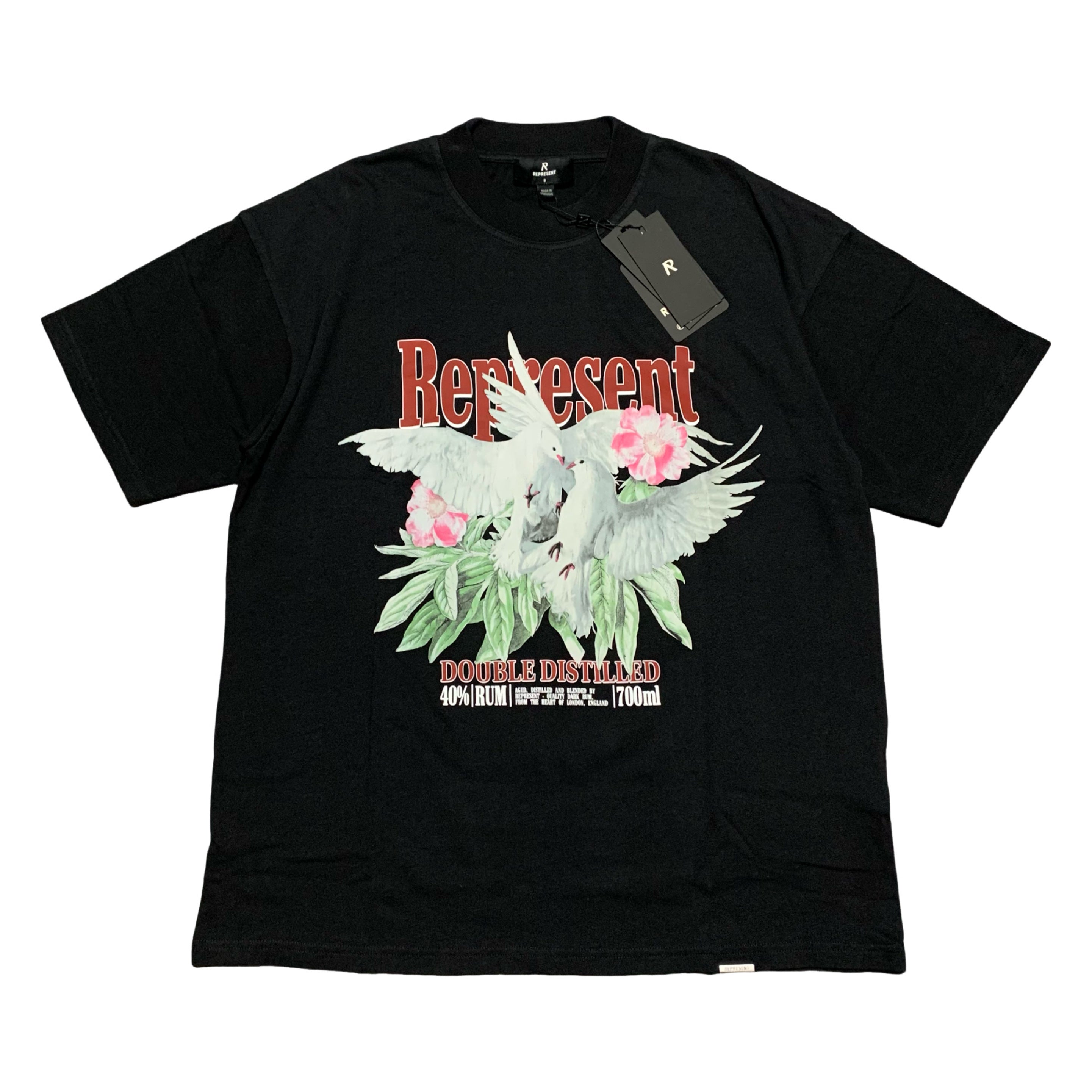 Represent Small Double Distilled Off Black Tee