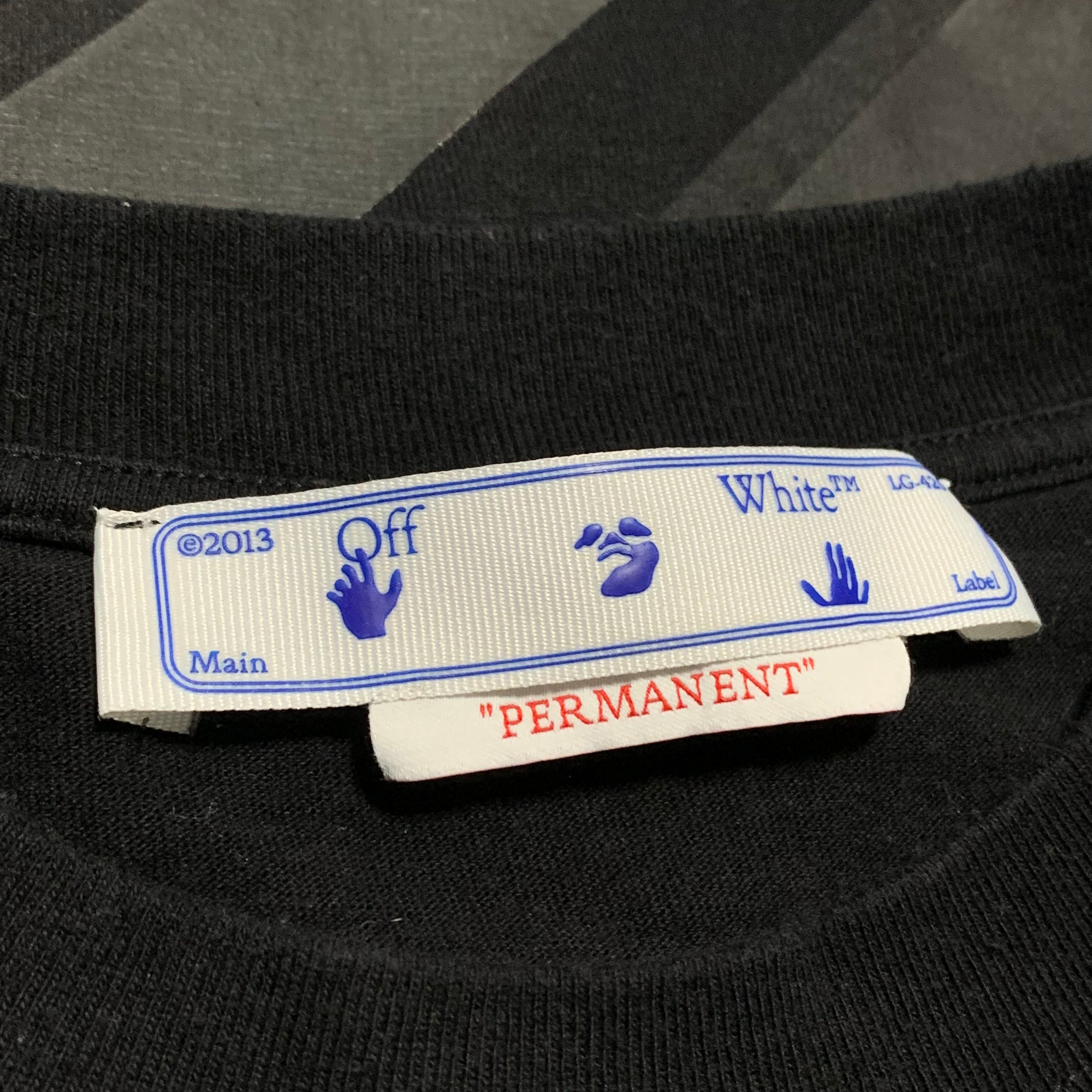 Off White Medium Black Diag Graphic Tee Virgil Abloh