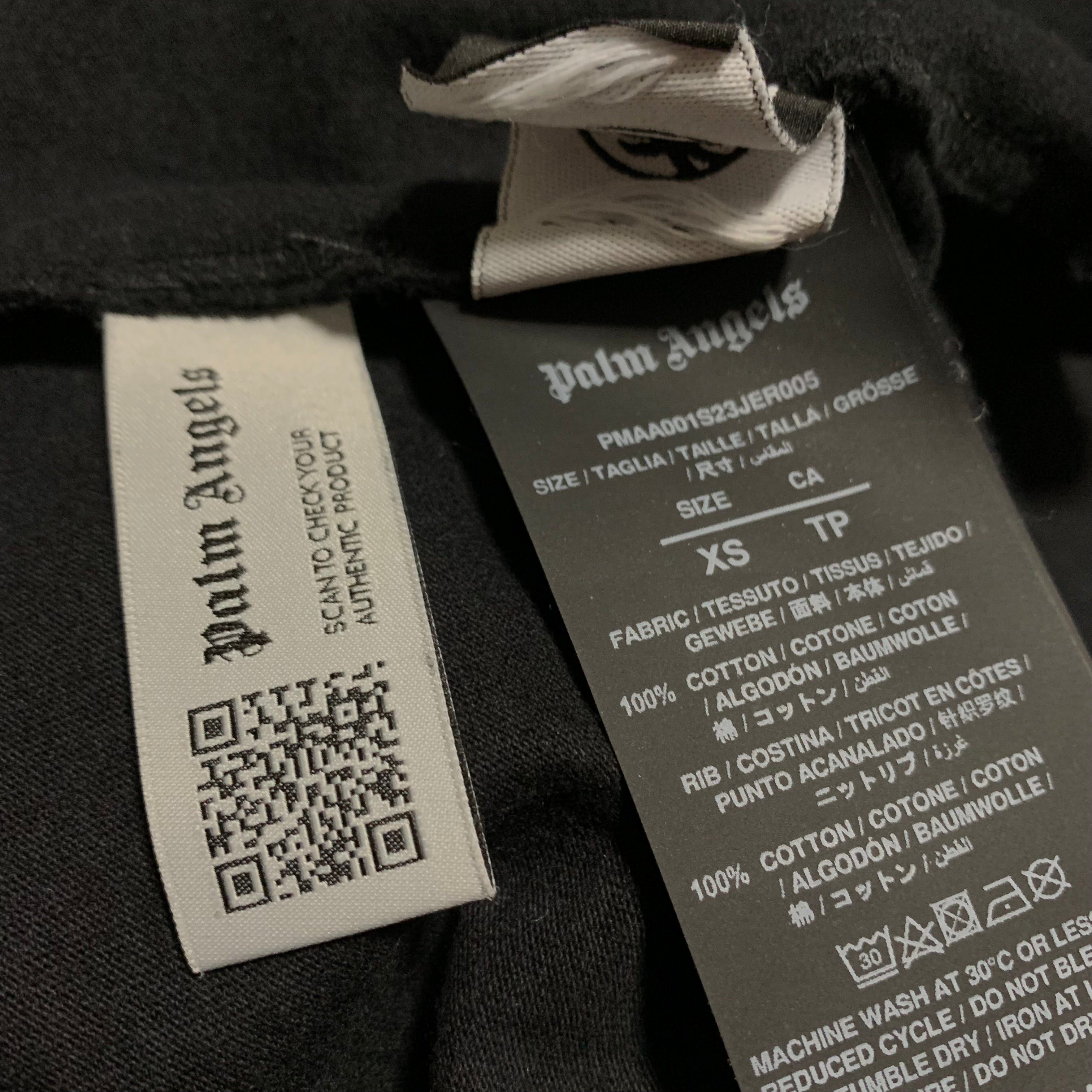 Palm Angels XS Shark Graphic Black Tee