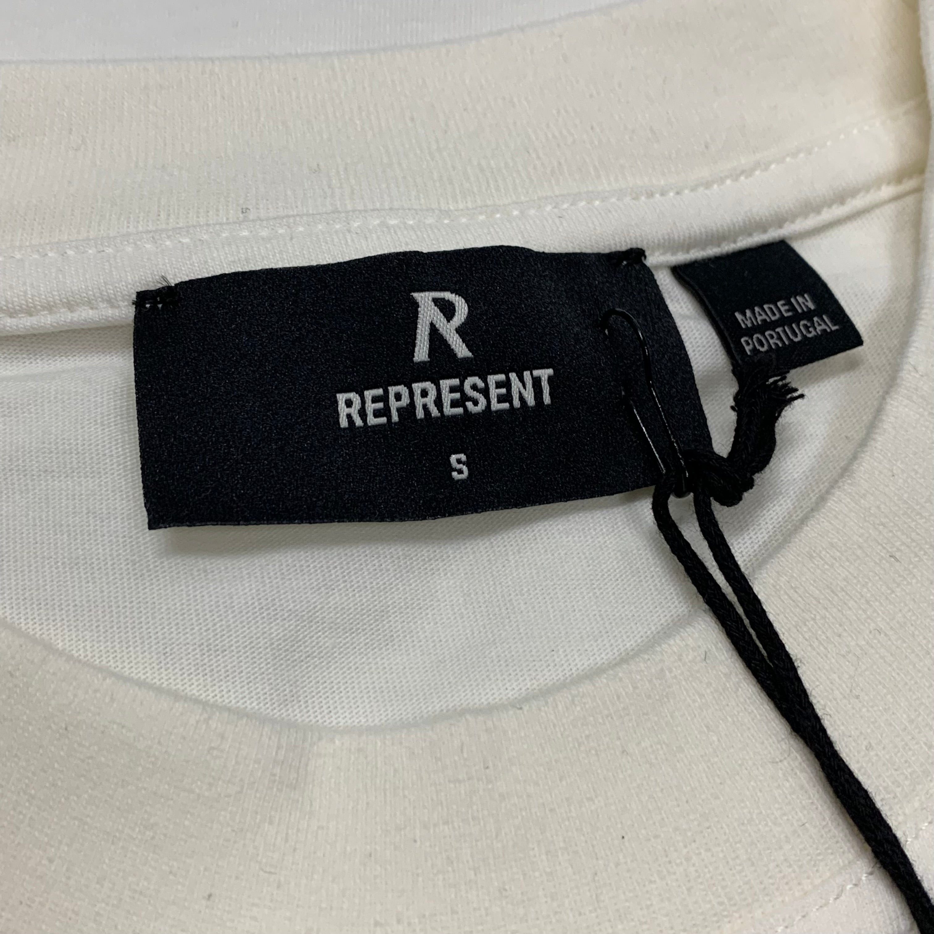 Represent Small Tee Metal Initial R Flat White T-Shirt