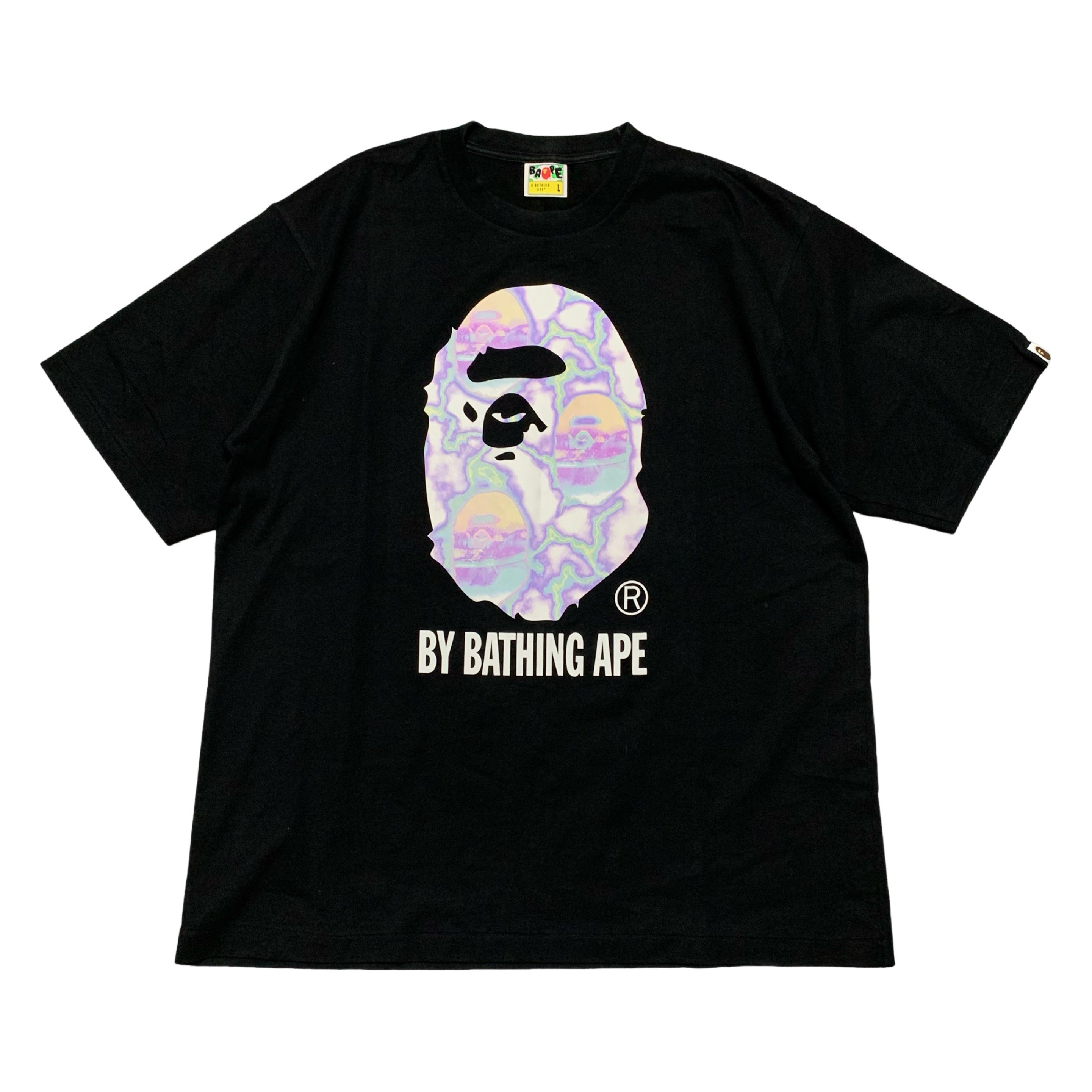 Bape Large Lighting Ape Head Black Tee A Bathing Ape
