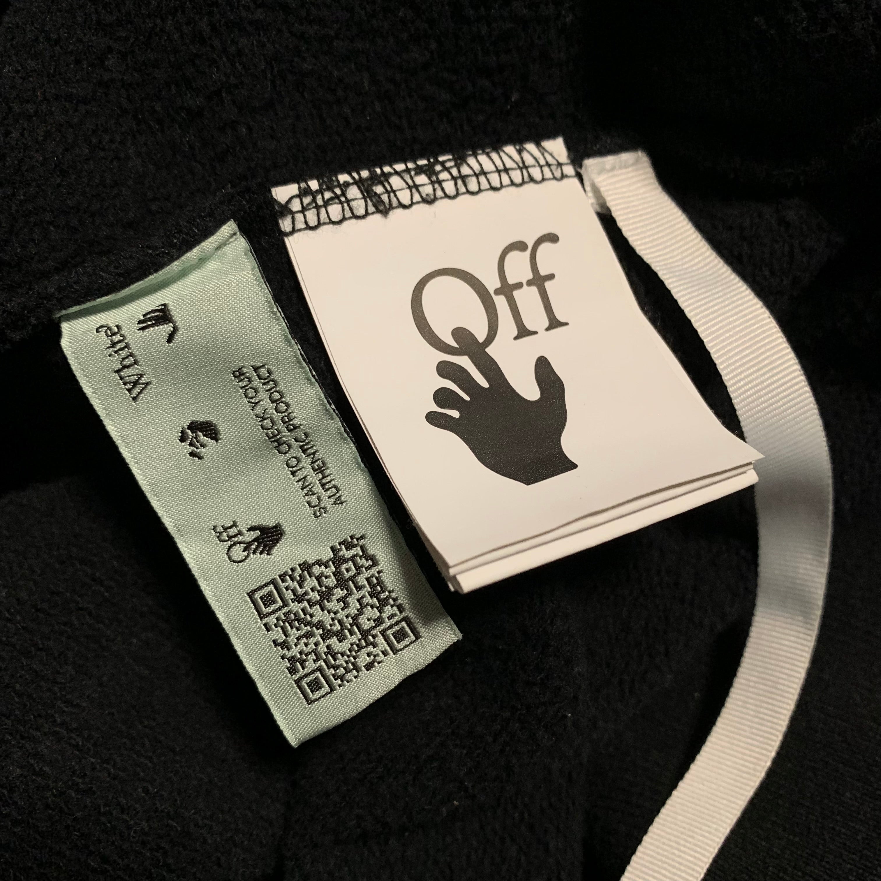 Off White Medium Thunder Logo Black Zip Hoodie Virgil Abloh