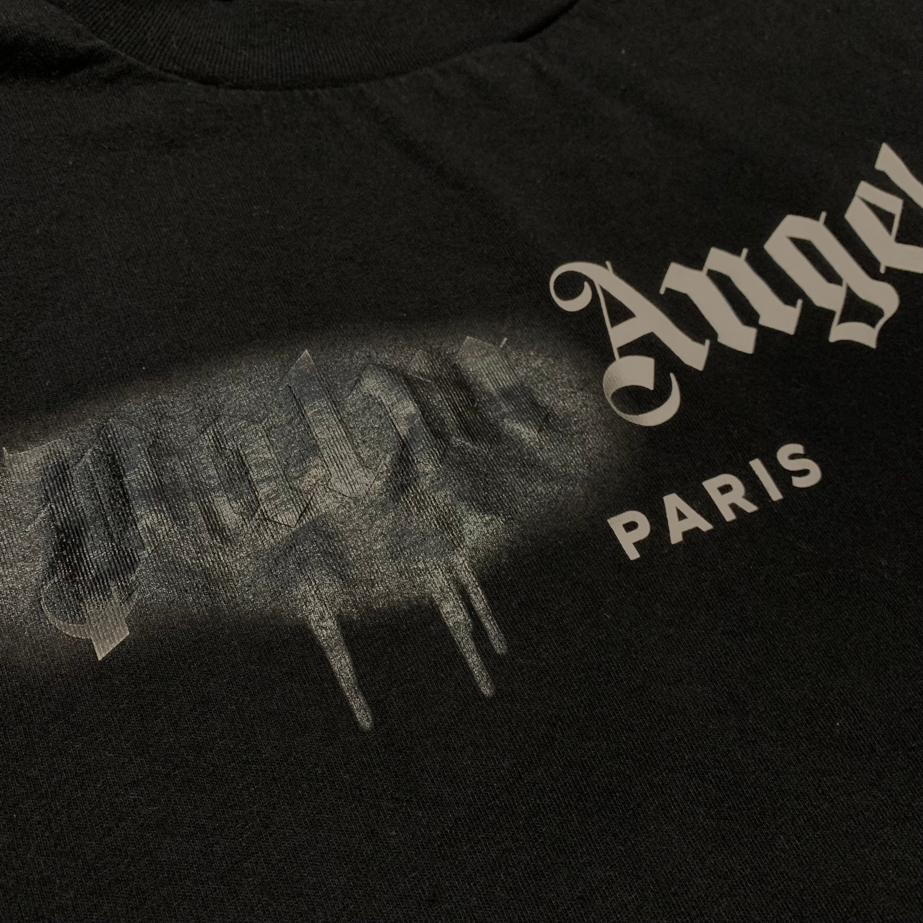 Palm Angels Small Tee Paris Sprayed Black T-Shirt