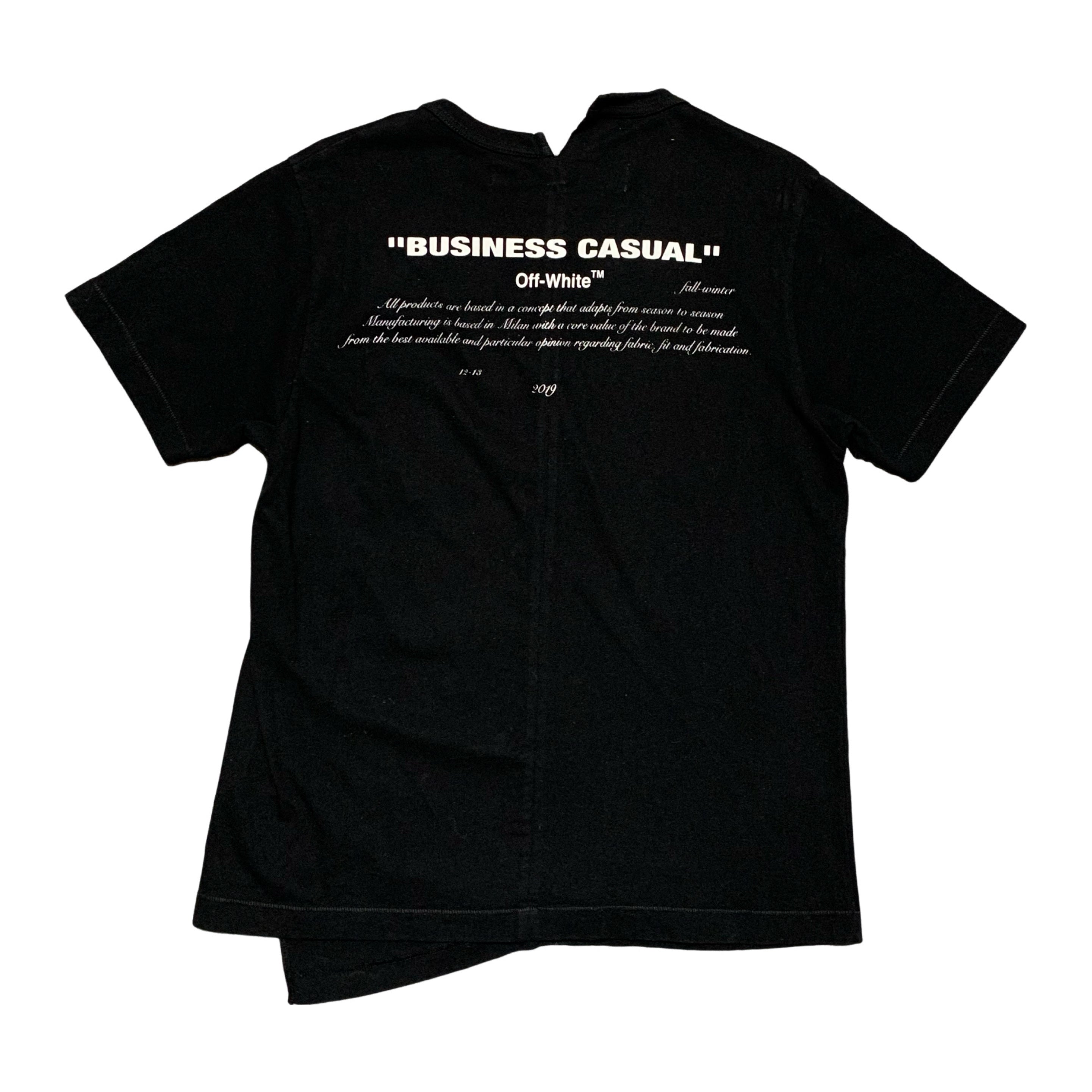 Off White Medium 'Business Casual' Black Tee Virgil Abloh