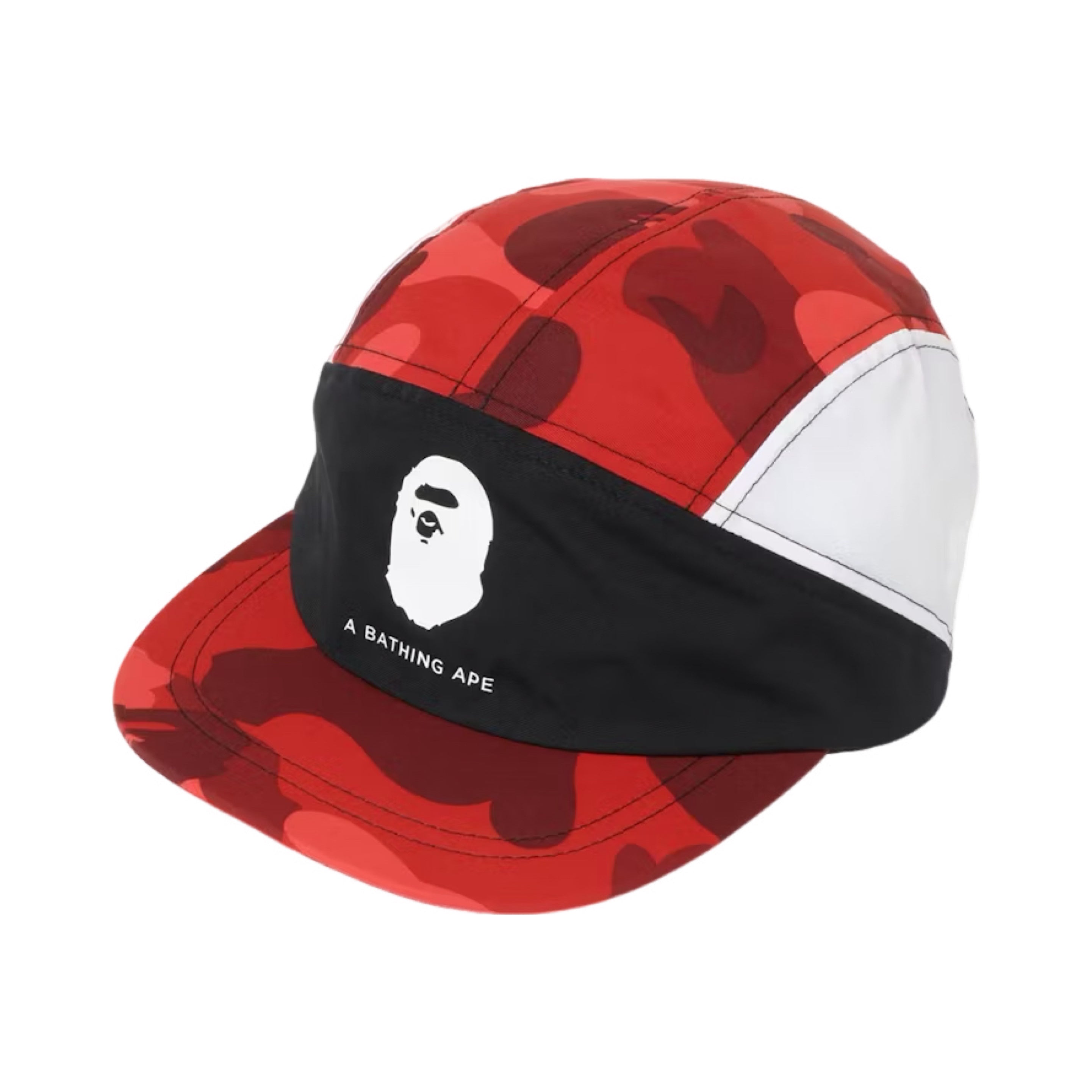 Bape Cap Red Colour Camo Black Running Cap Hat