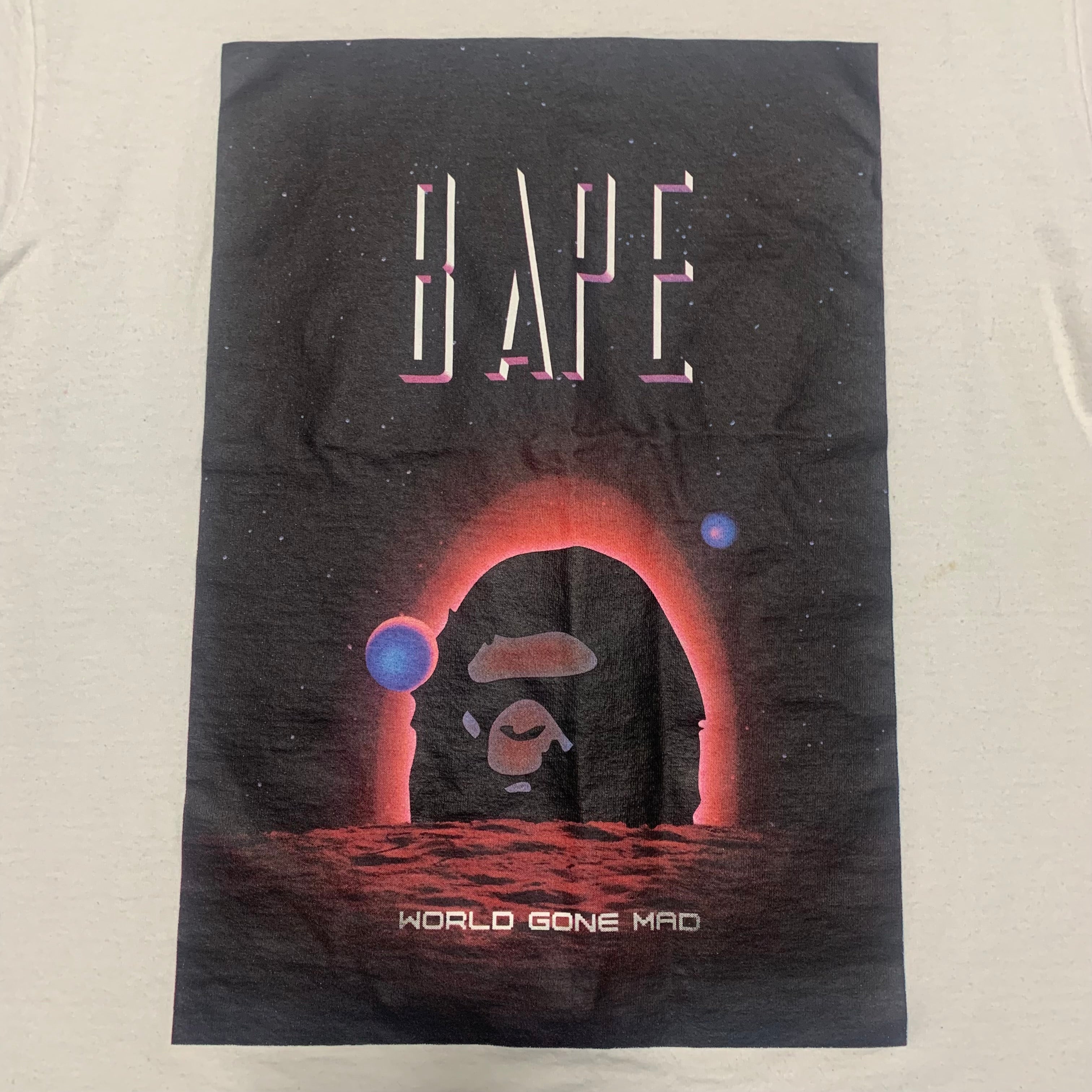 Bape Medium Space Graphic White Tee A Bathing Ape