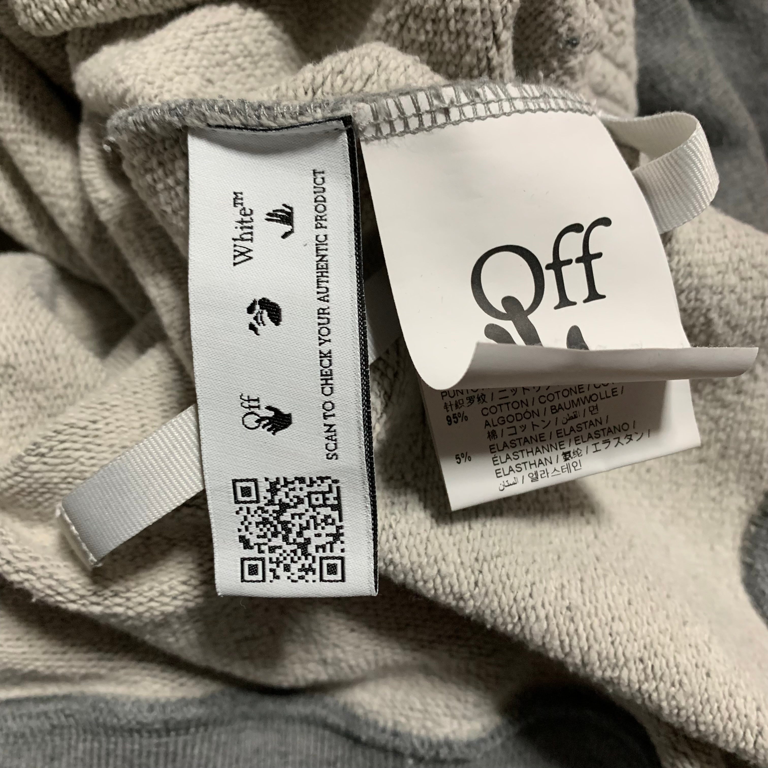 Off White Large Emotion Arrow Skate Grey Hoodie Virgil Abloh 2022