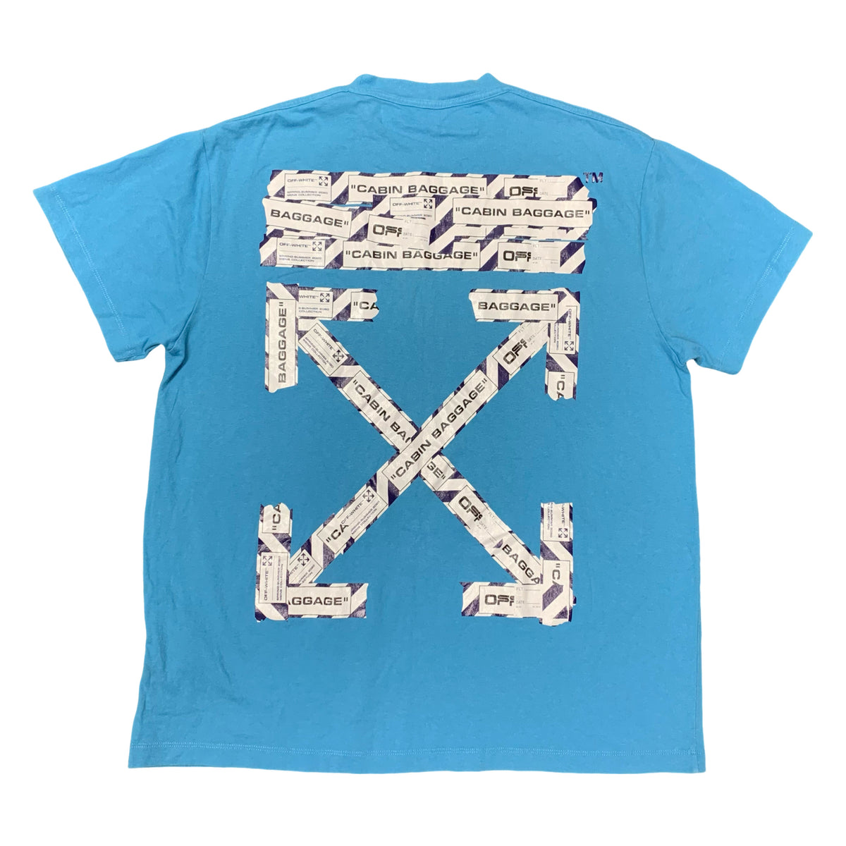 Off White Large Tee Airport Arrows Blue T-Shirt Virgil Abloh