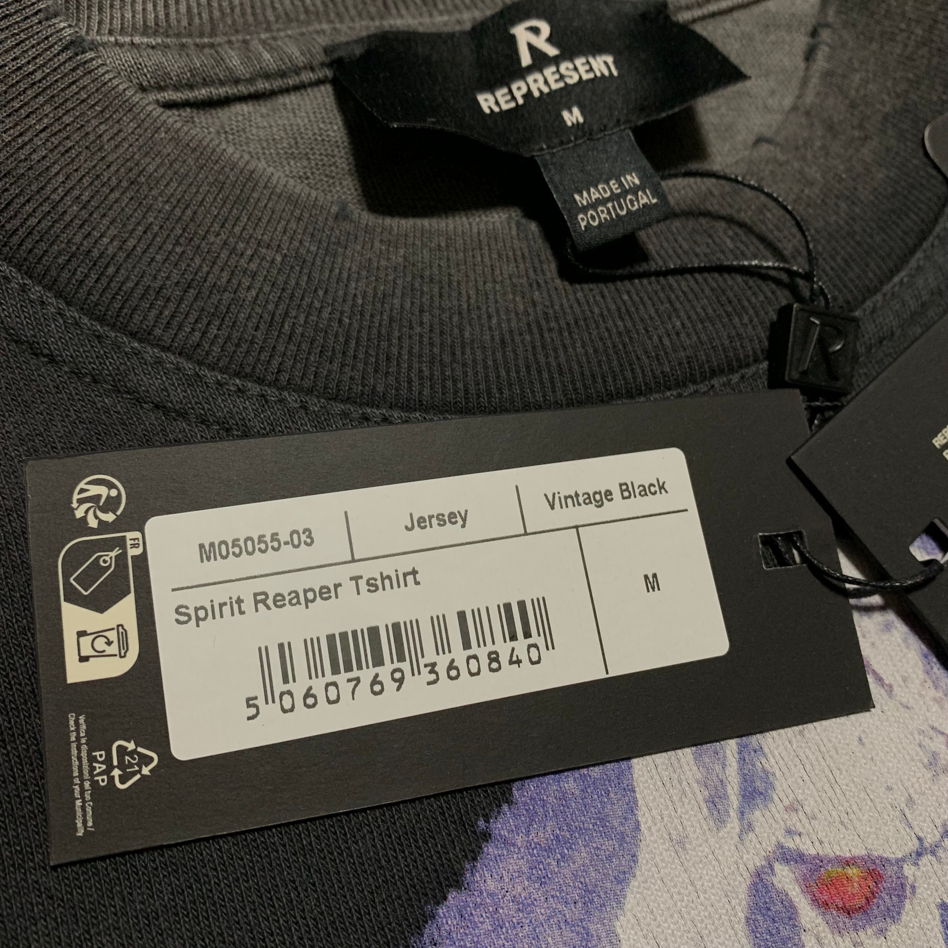 Represent Medium Reign In Pain Vintage Black Tee Spirit Reaper