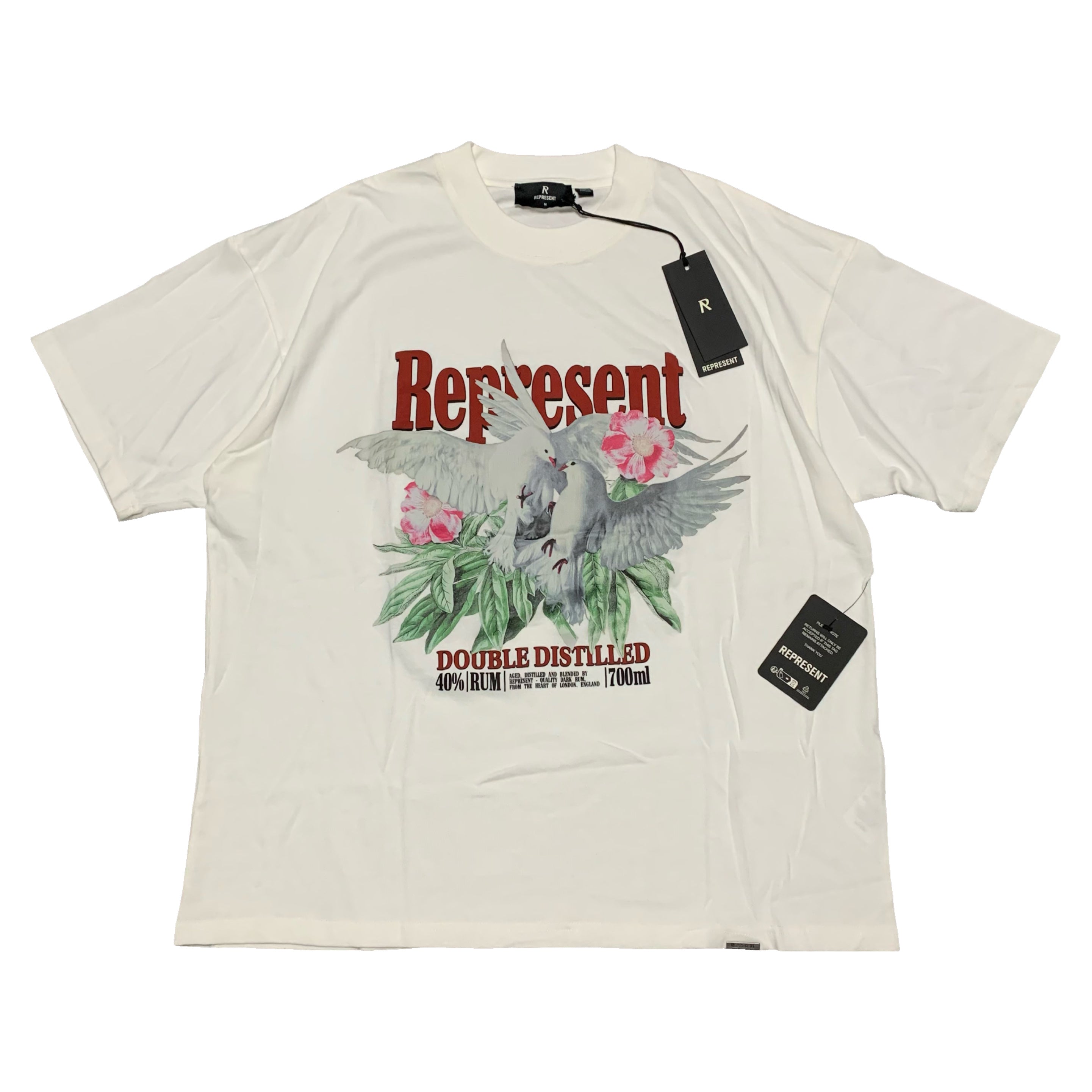 Represent Medium Double Distilled Flat White Tee