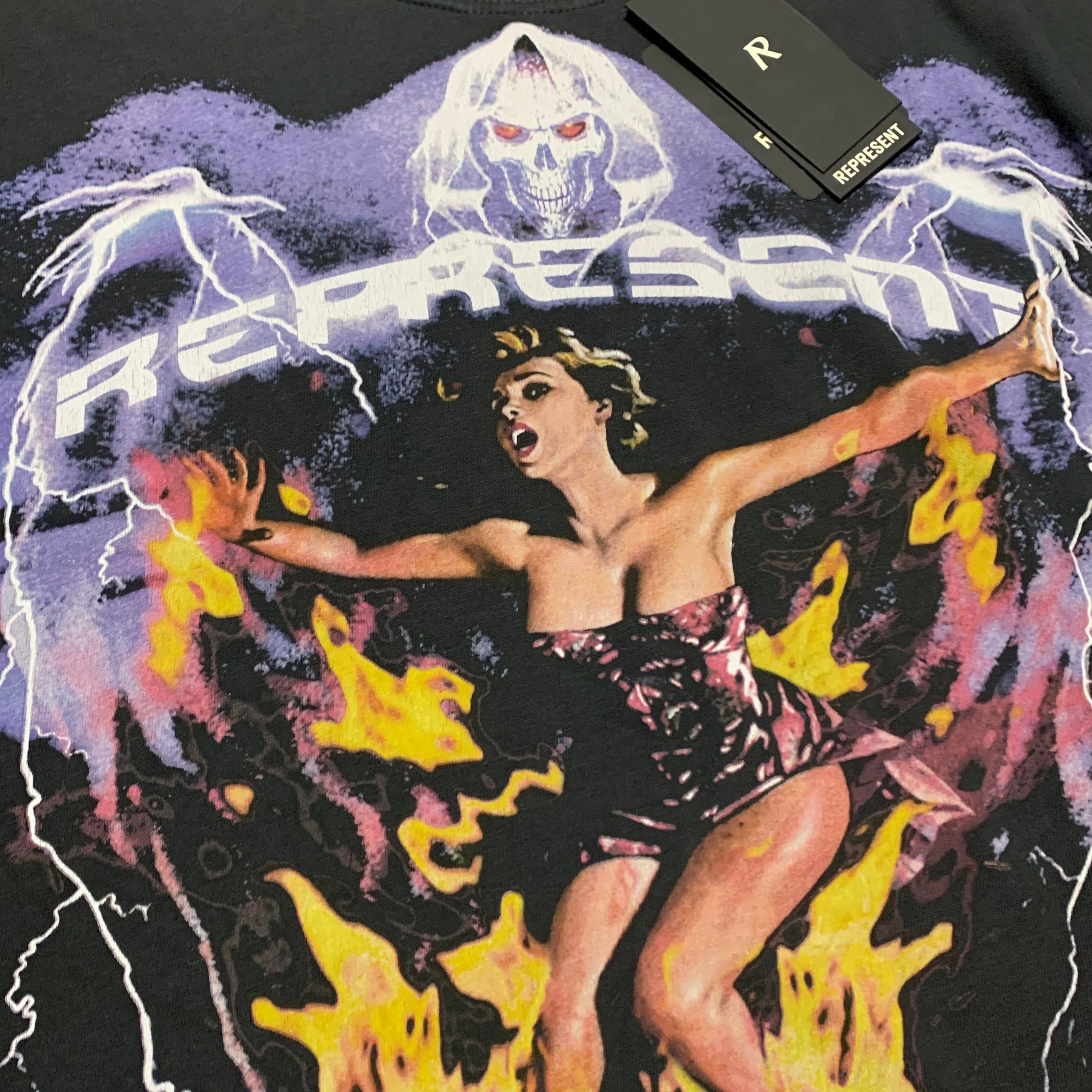 Represent Large Spirit Reaper Vintage Black Tee