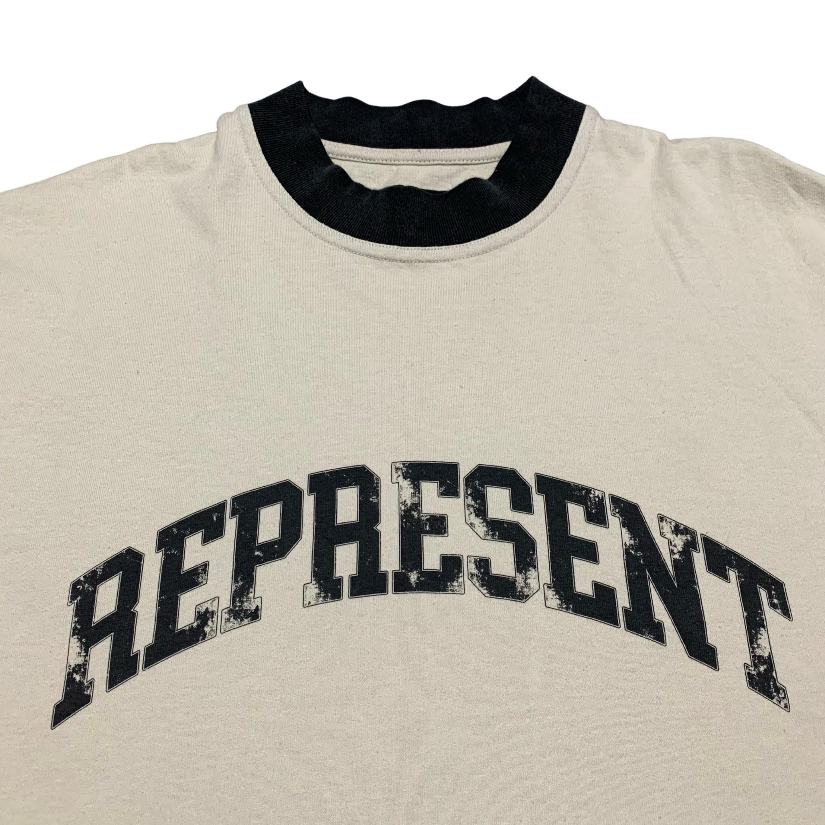 Represent XS Arched Logo Vintage White Tee