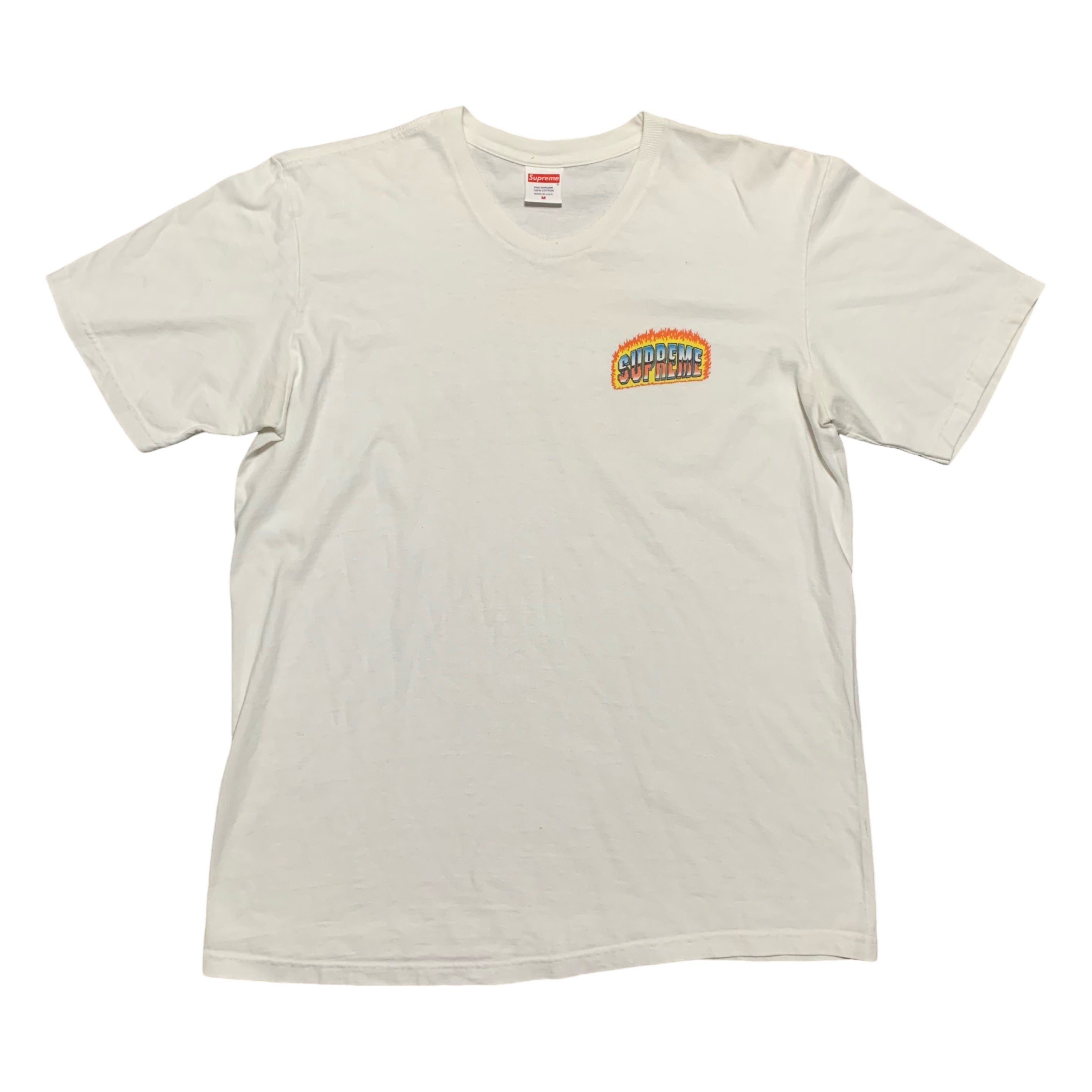 Supreme Medium Crome White Tee Fire 2020