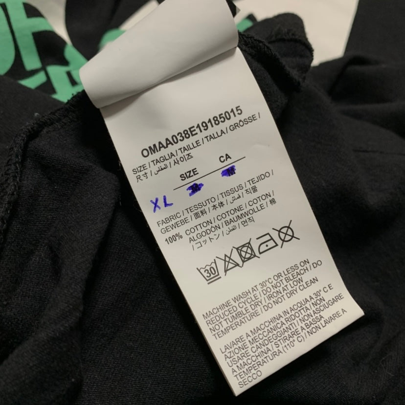 Off White XL Tee Waterfall Arrows Black T-Shirt Virgil Abloh