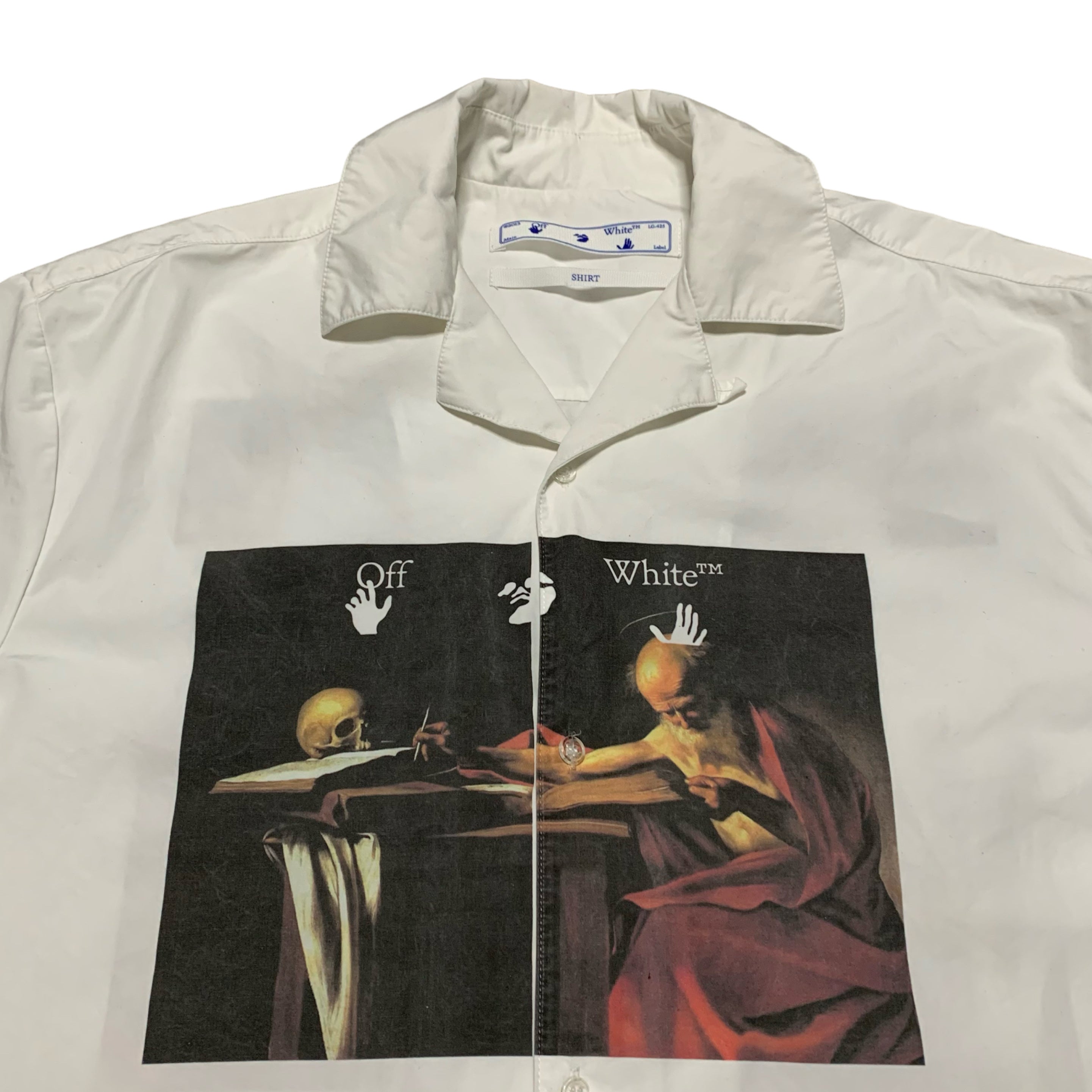 Off White Large Caravaggio Arrows Shirt White Button Short Sleeve Virgil Abloh