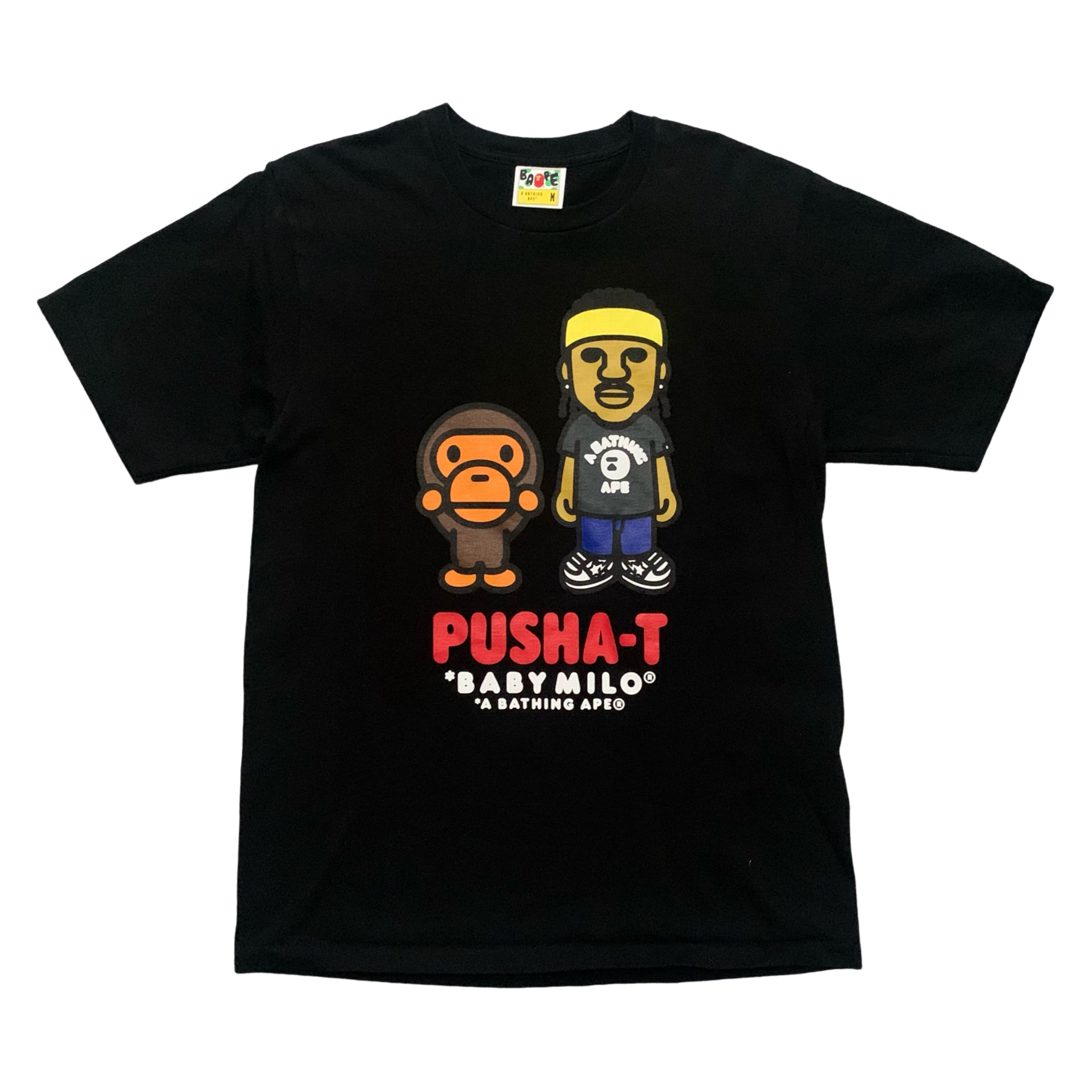 Bape Medium Pusha T Black Tee Baby Milo A Bathing Ape