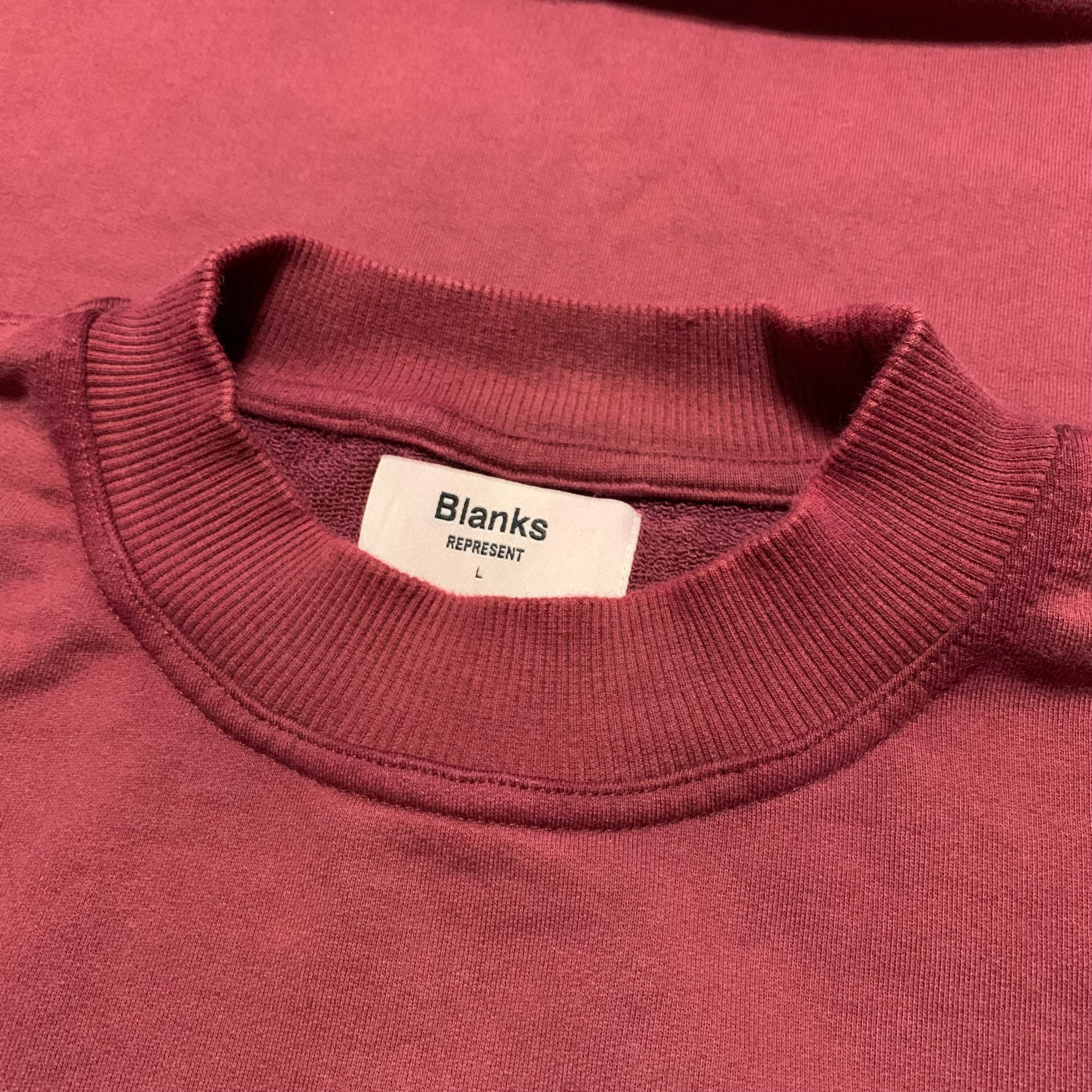 Represent Large Blanks Burgundy Red Sweater Sweatshirt Crewneck