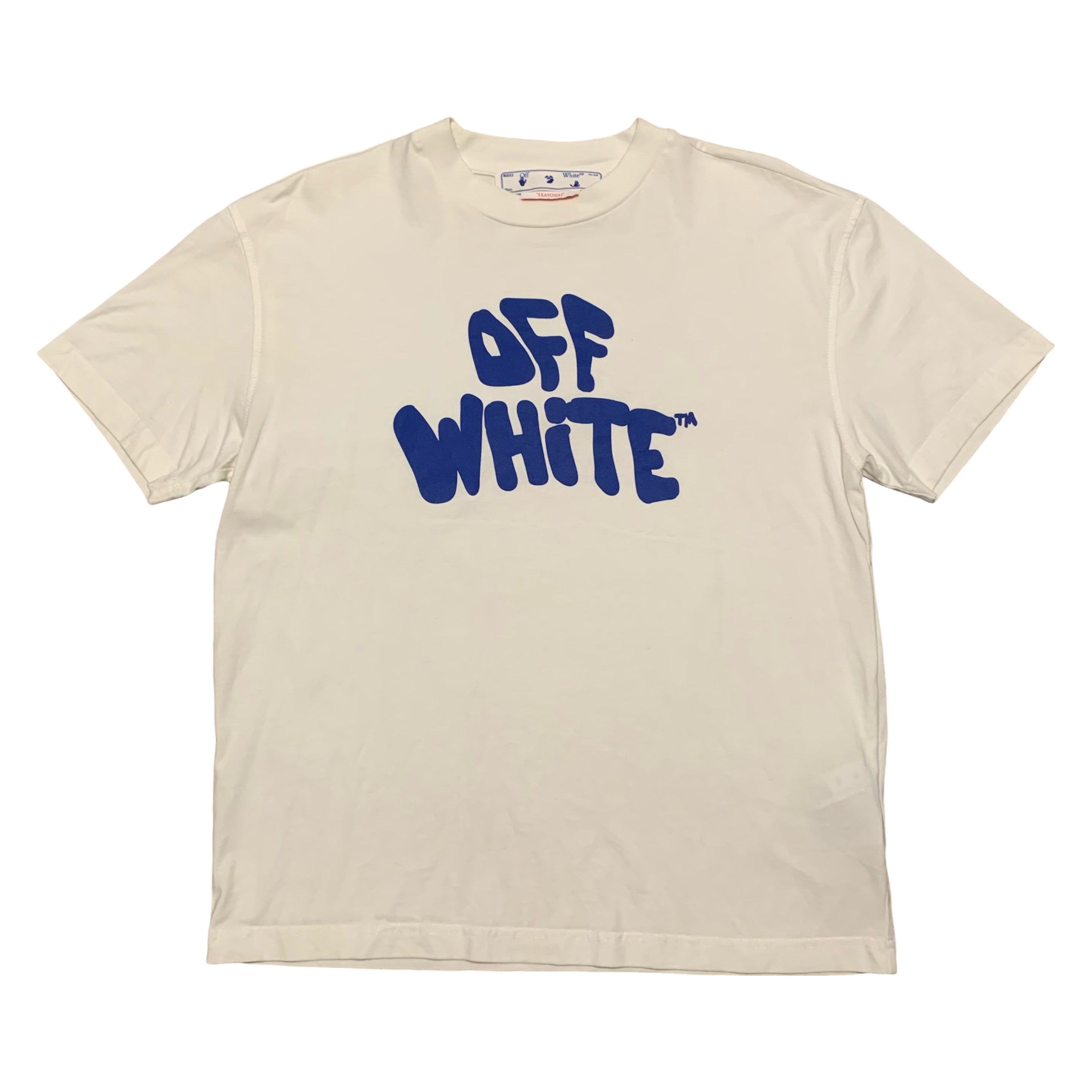 Off White Medium 70s Casual Type Logo Casual White Tee Virgil Abloh