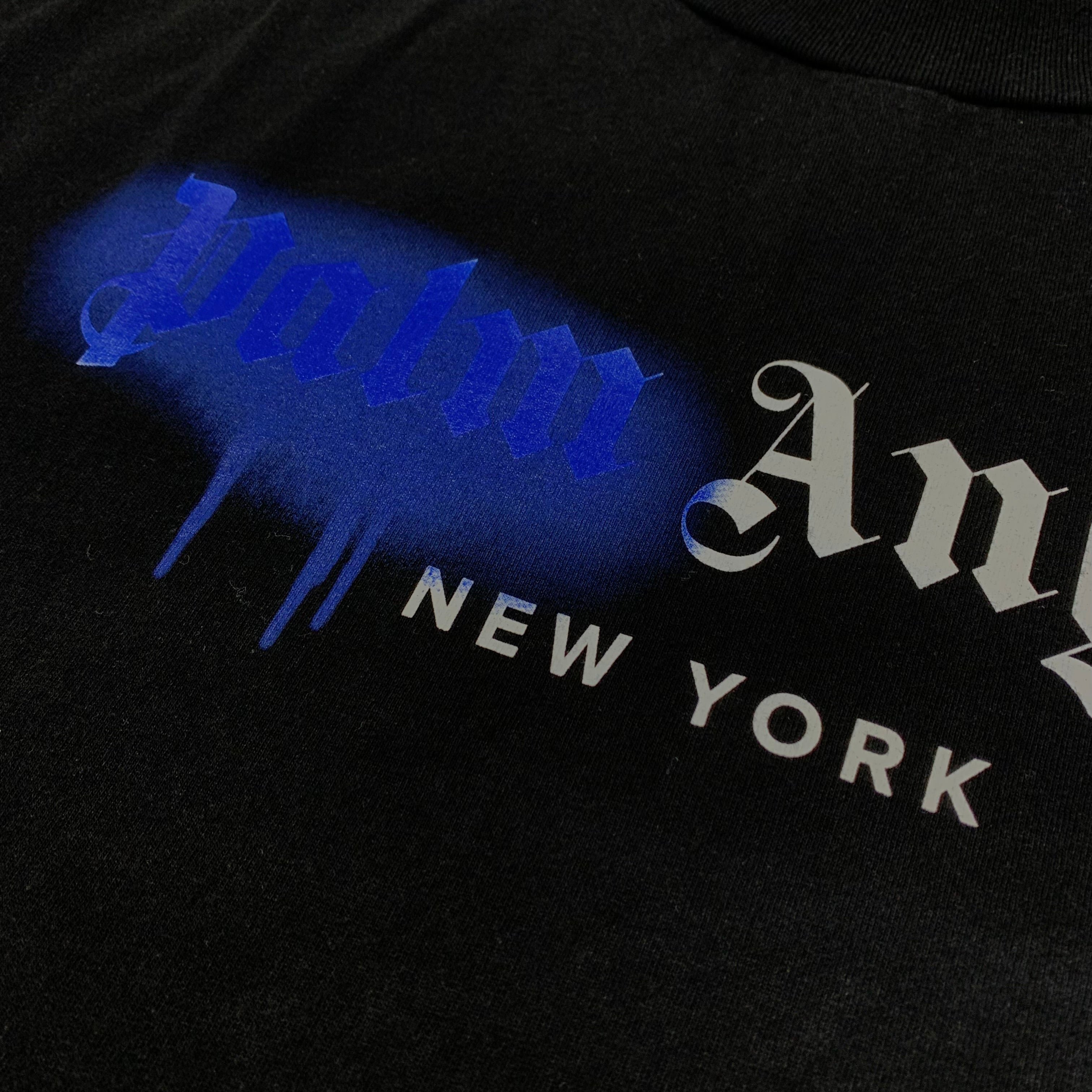 Palm Angels Small Tee New York Sprayed Black T-Shirt