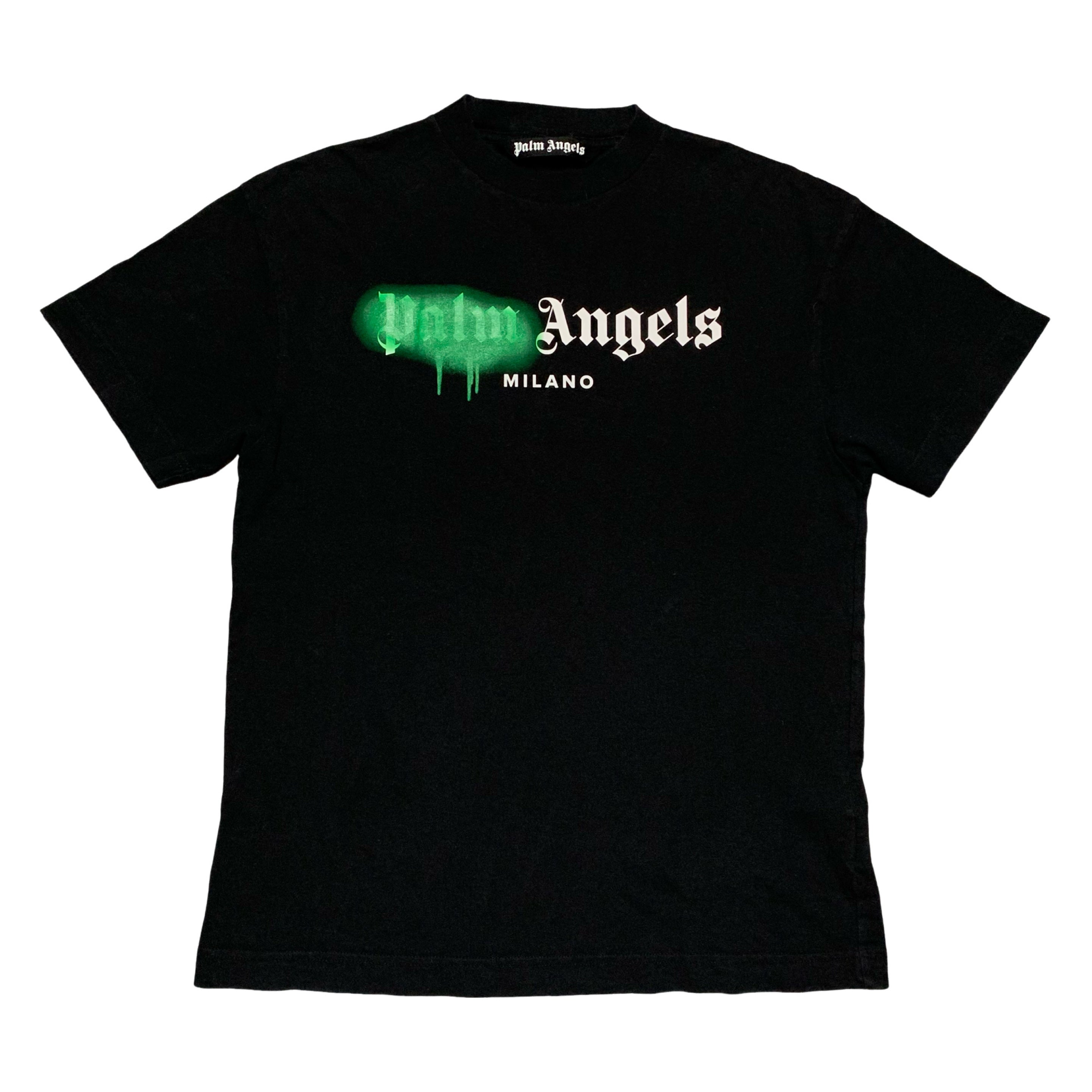 Palm Angels Small Milano Graphic Sprayed Black Tee