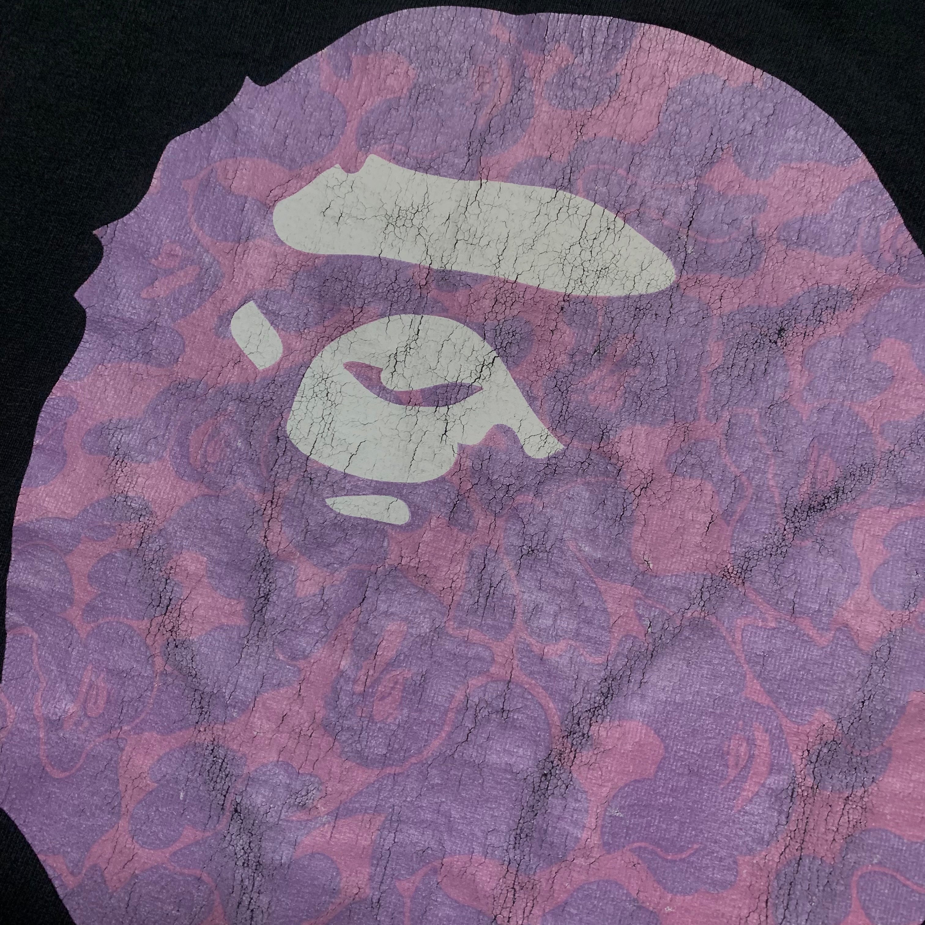 Bape Medium Purple Camo Black Tee A Bathing Ape Vintage