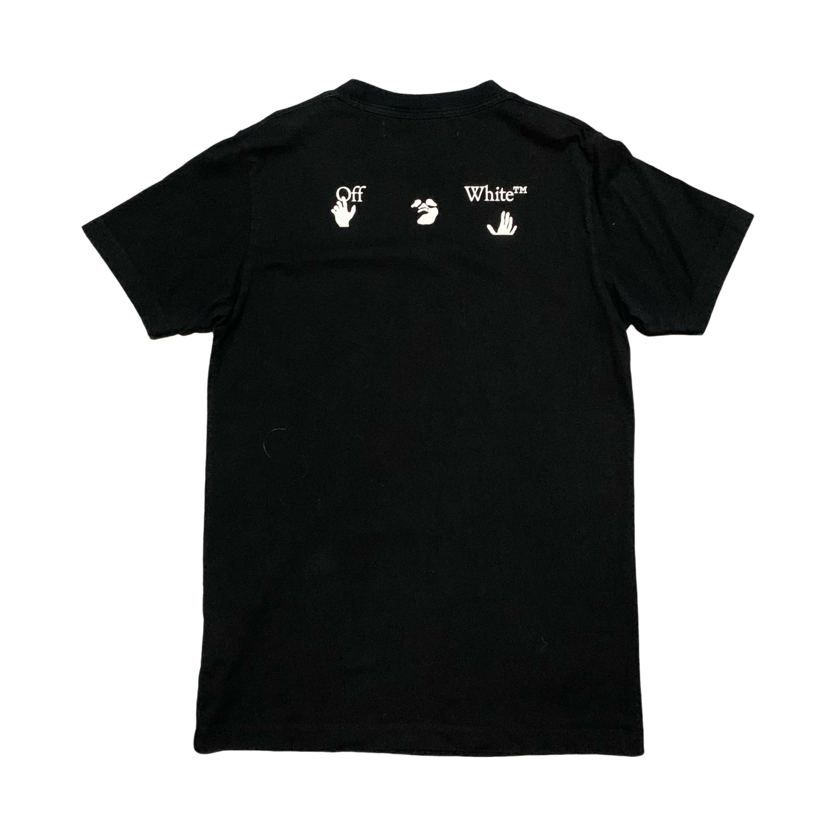 Off White Medium Hand Logo Black Tee Virgil Abloh