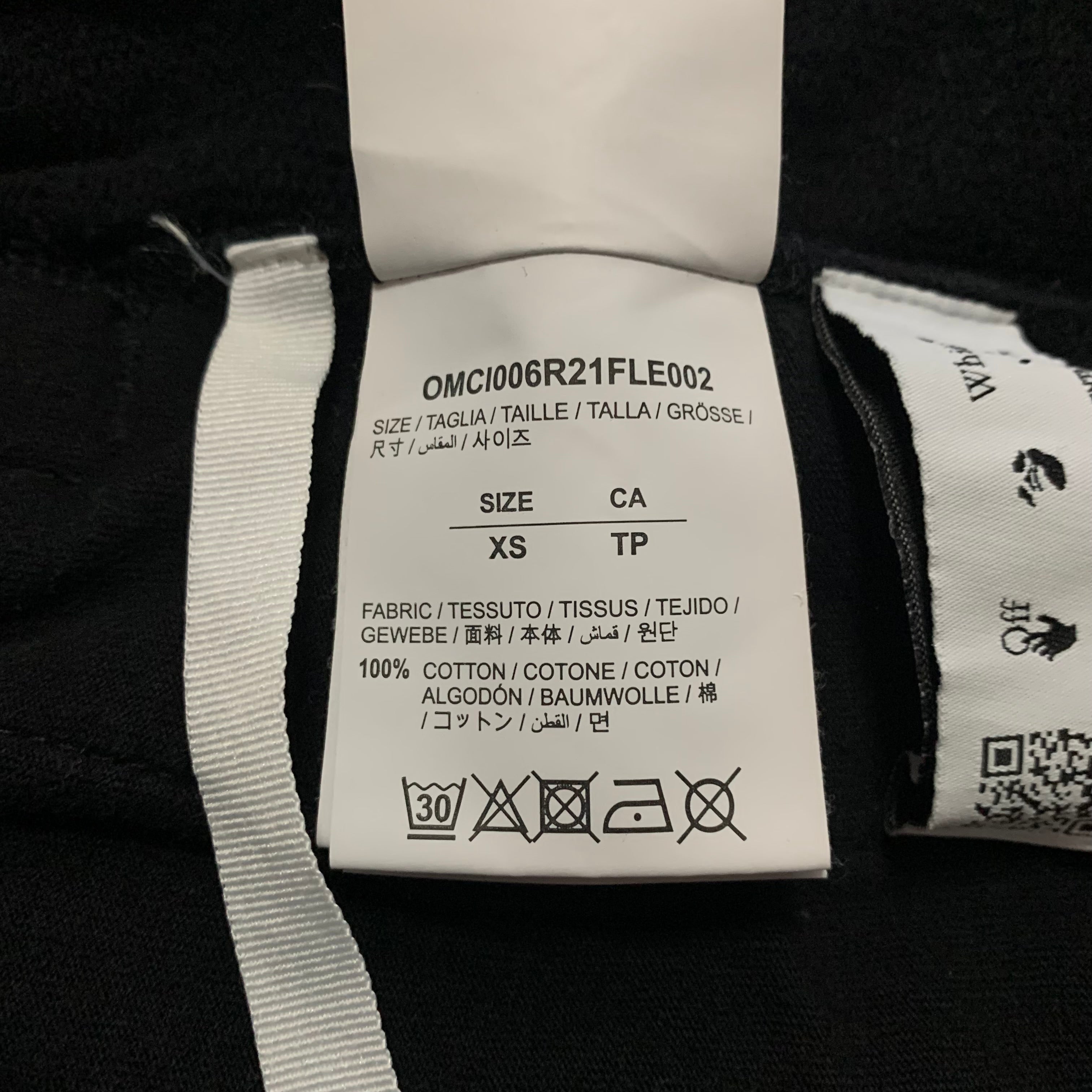 Off White XS Marker Black Shorts Bottoms Virgil Abloh (OMCI006R21FLE002)