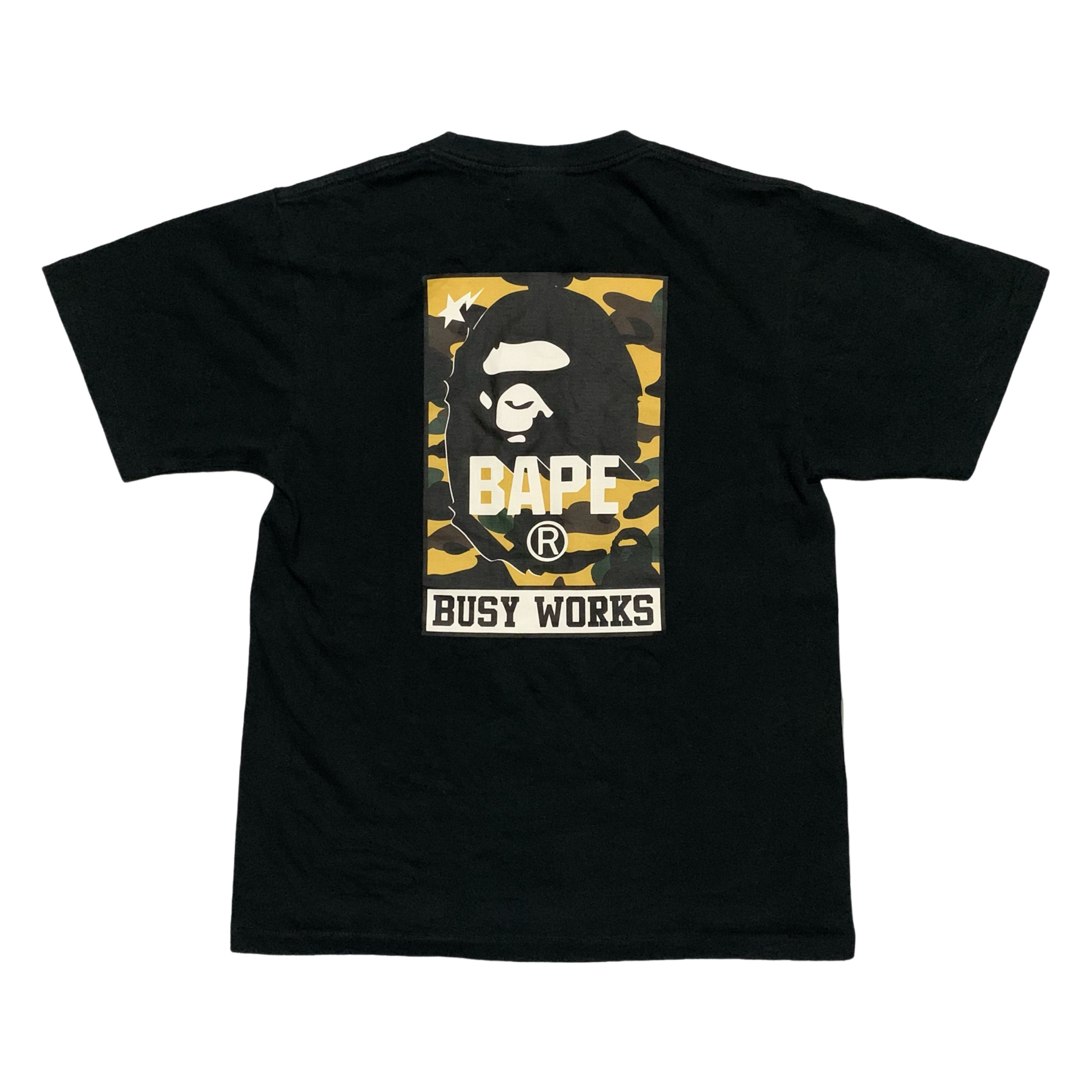 Bape Small Busy Works 1st Camo Back Graphic Black Tee