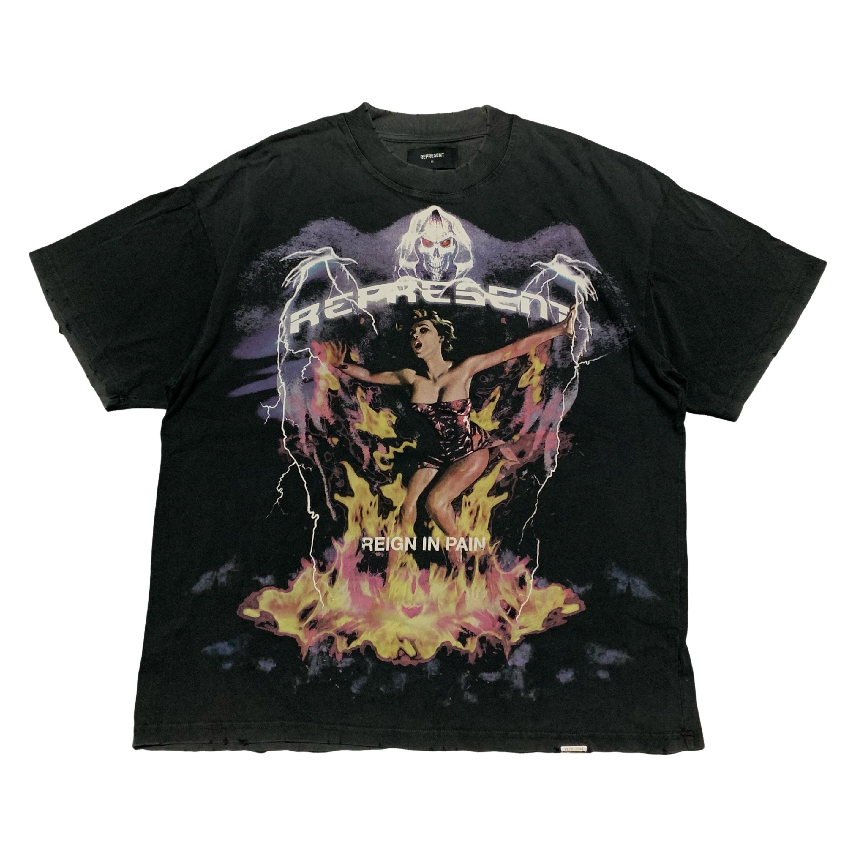 Represent XL Spirit Reaper Vintage Black Tee
