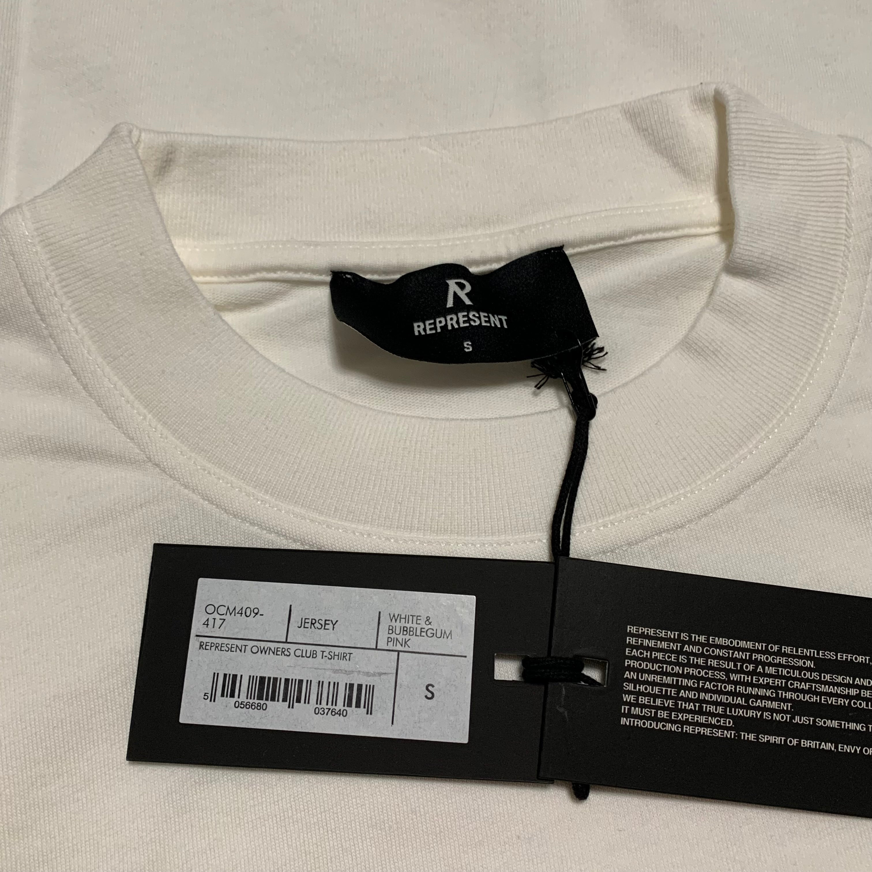 Represent Small Owners Club Pink Flat White Tee