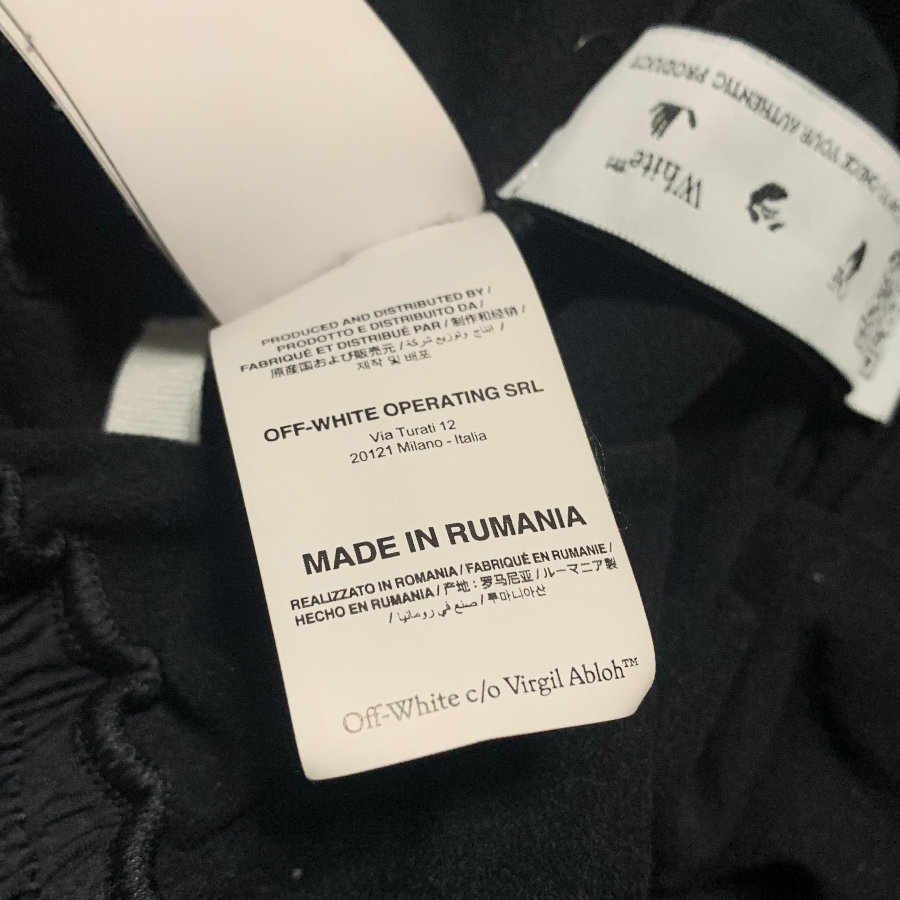 Off White Medium Arrows Active Black Jogger Track Pant Bottoms Virgil Abloh