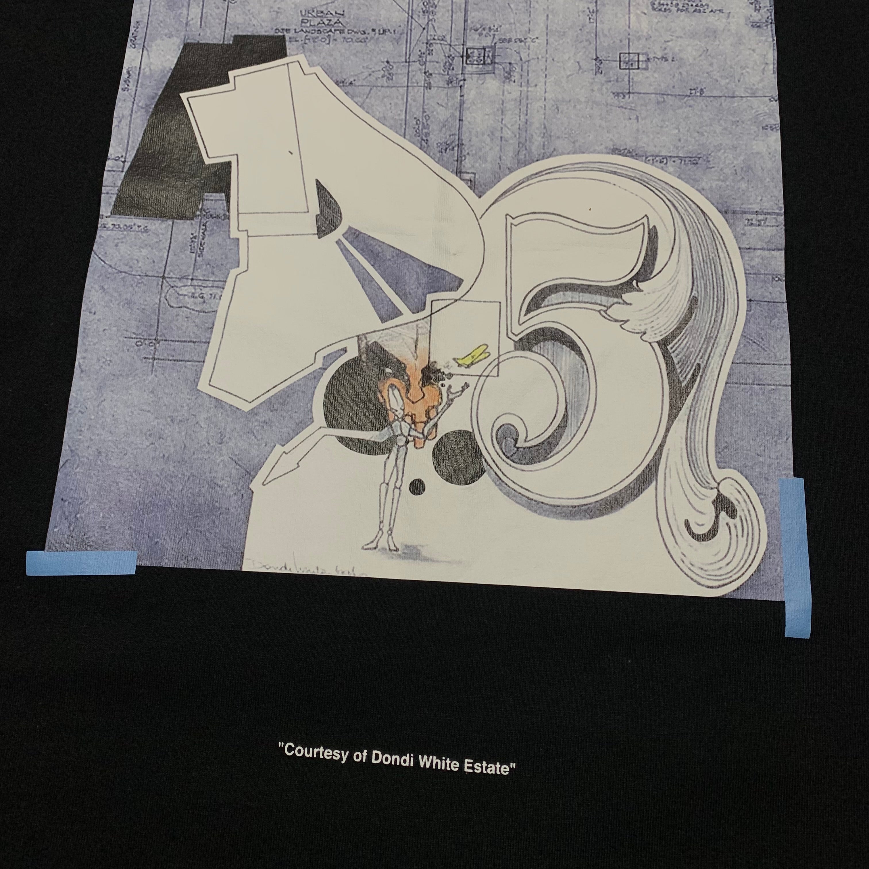Off White Large Dondi Art Graphic Black Tee Virgil Abloh