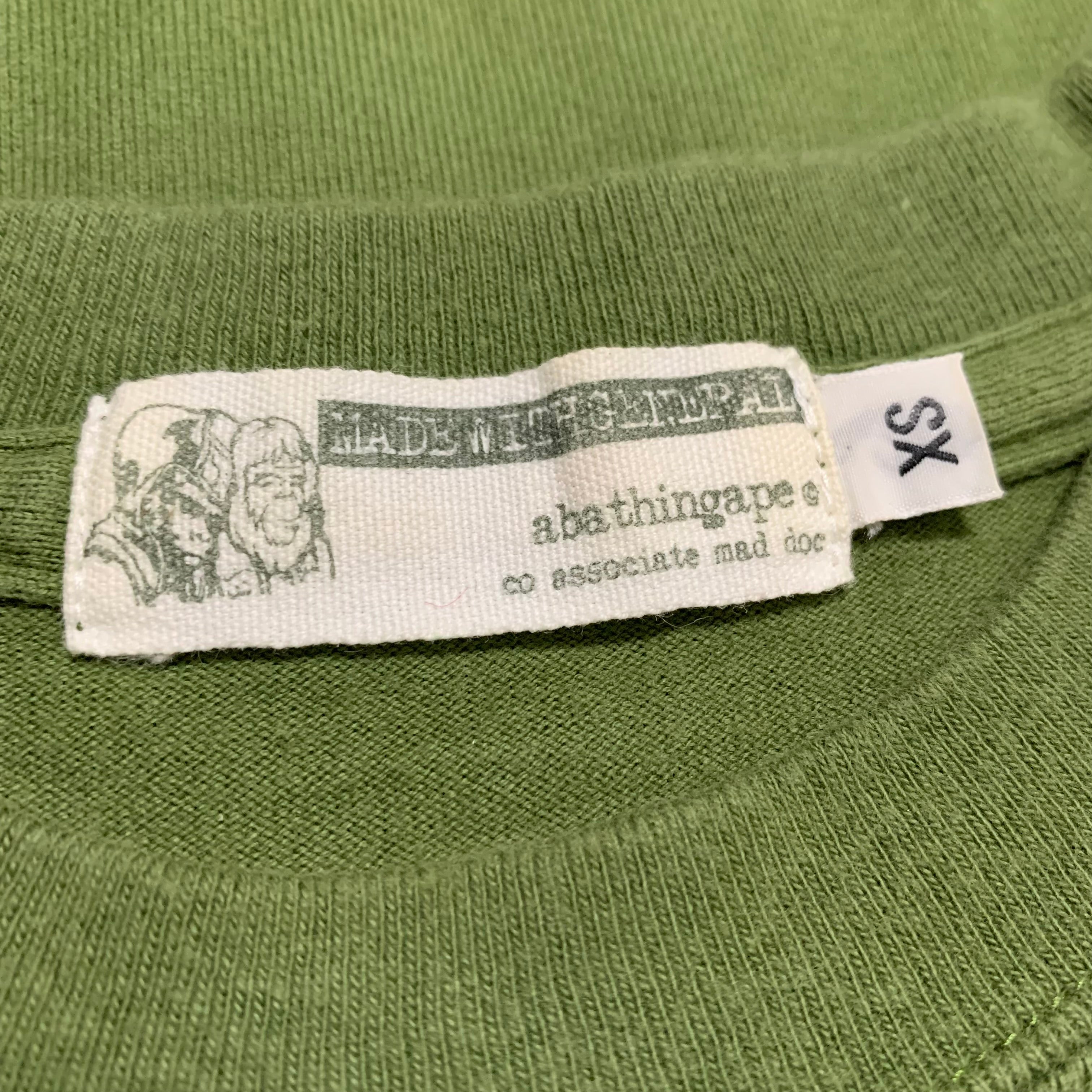 Bape XS Green 1st Camo Green Tee A Bathing Ape Vintage