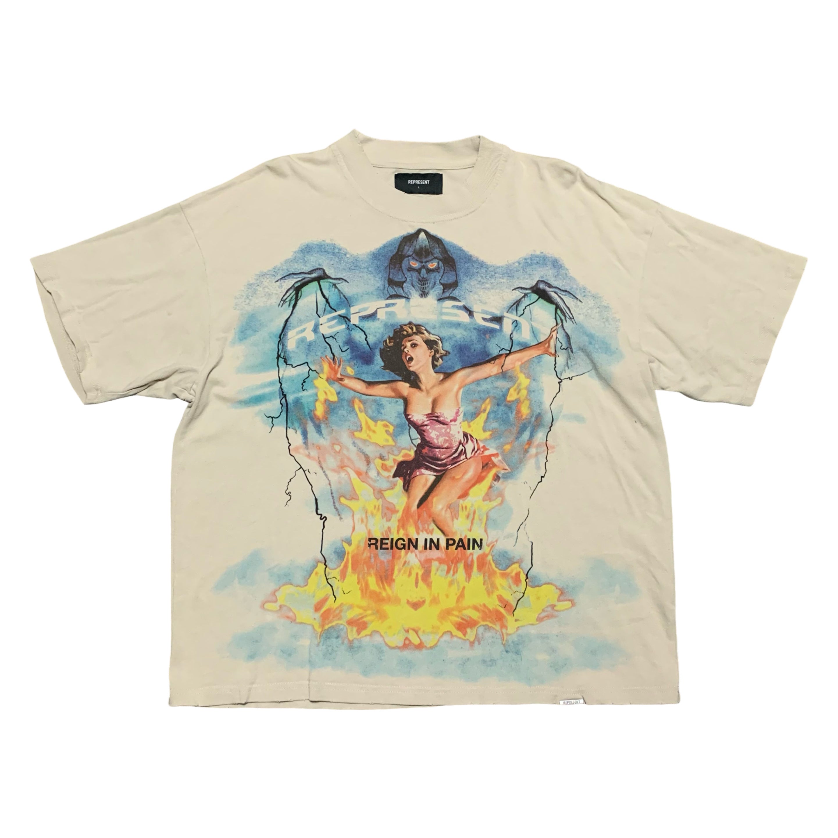 Represent Large Spirit Reaper Vintage White Tee