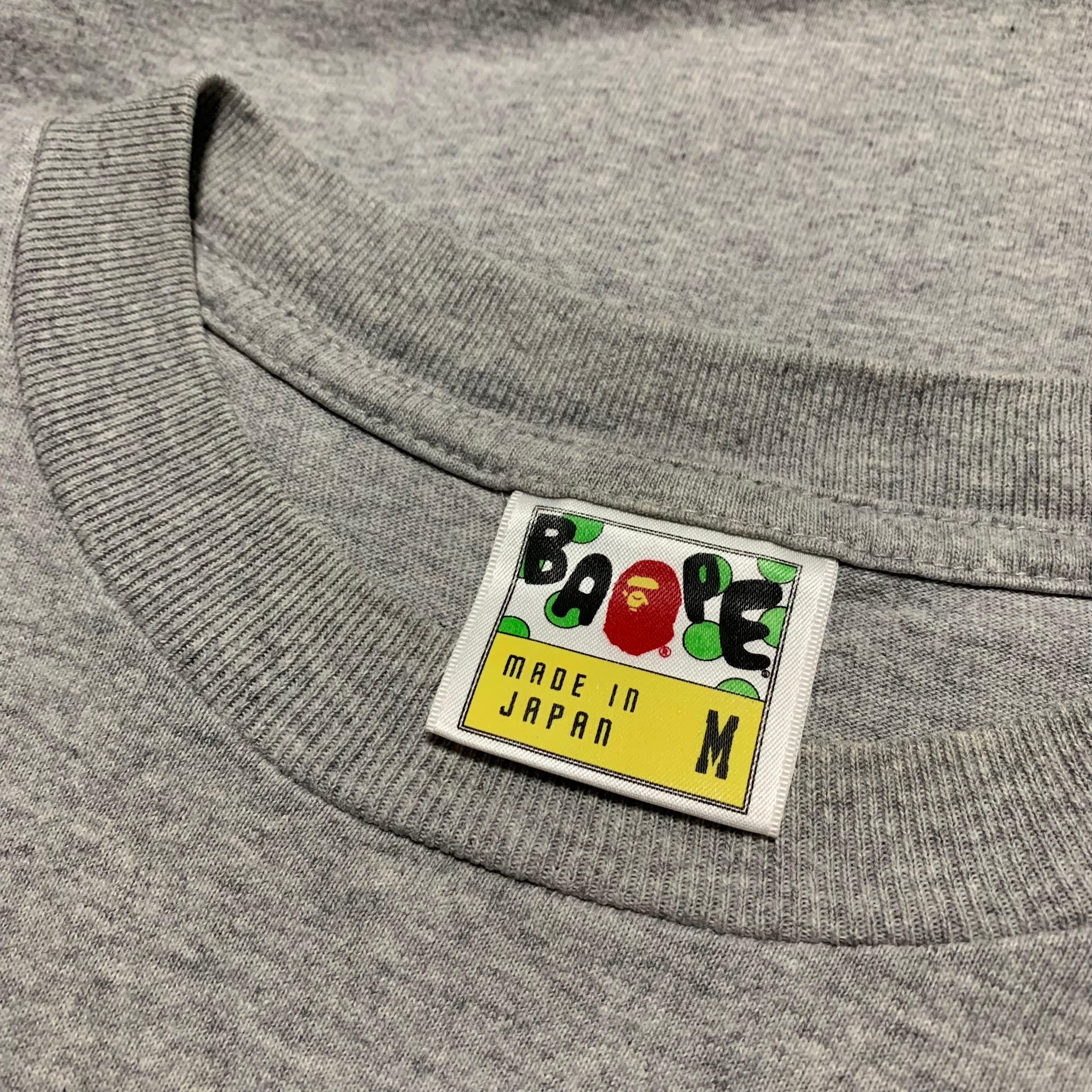 Bape Medium Neon Ape Graphic Grey Tee 2010